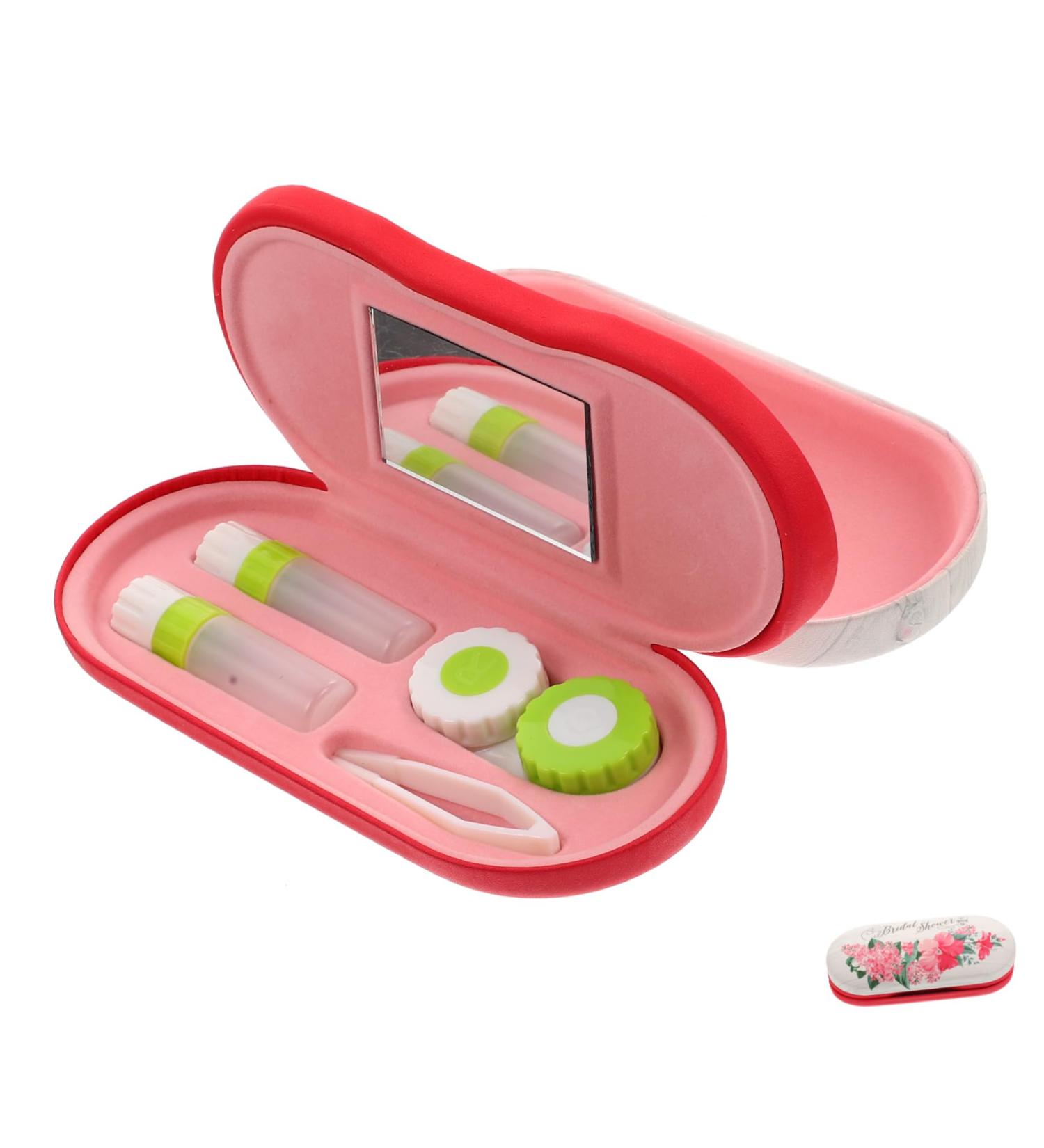 PartyKindom 3 Sets Double Layer Glasses Case with Mirror & PU Leather Travel Mini Suite - Ideal for International Shipping - Buy Online on GoSupps.com