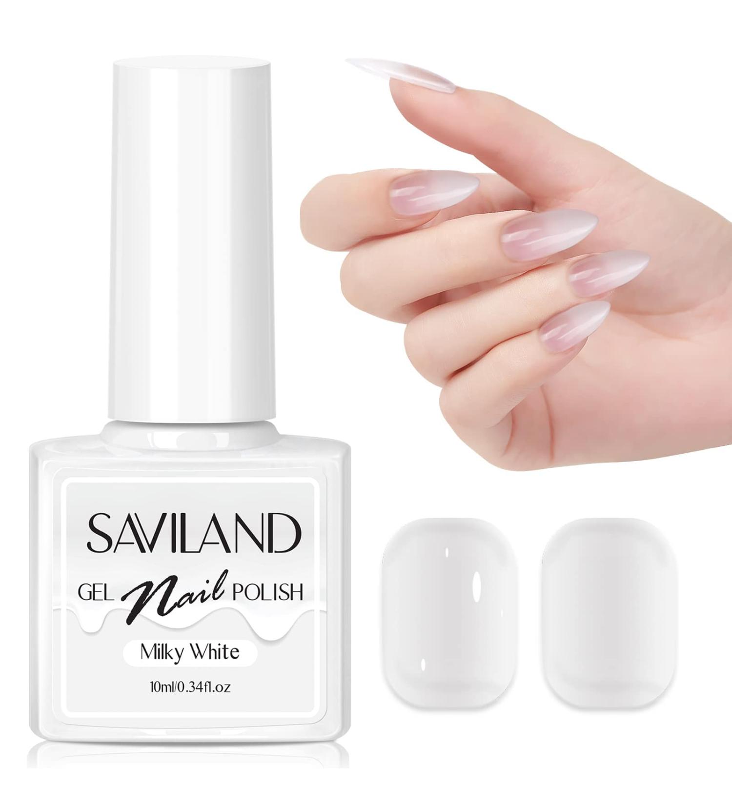 SAVILAND Milky White Gel Nail Polish - Long Lasting Quick Dry Jelly Gel Polish for DIY Manicure - 0.34 Fl Oz - Buy Online on GoSupps.com