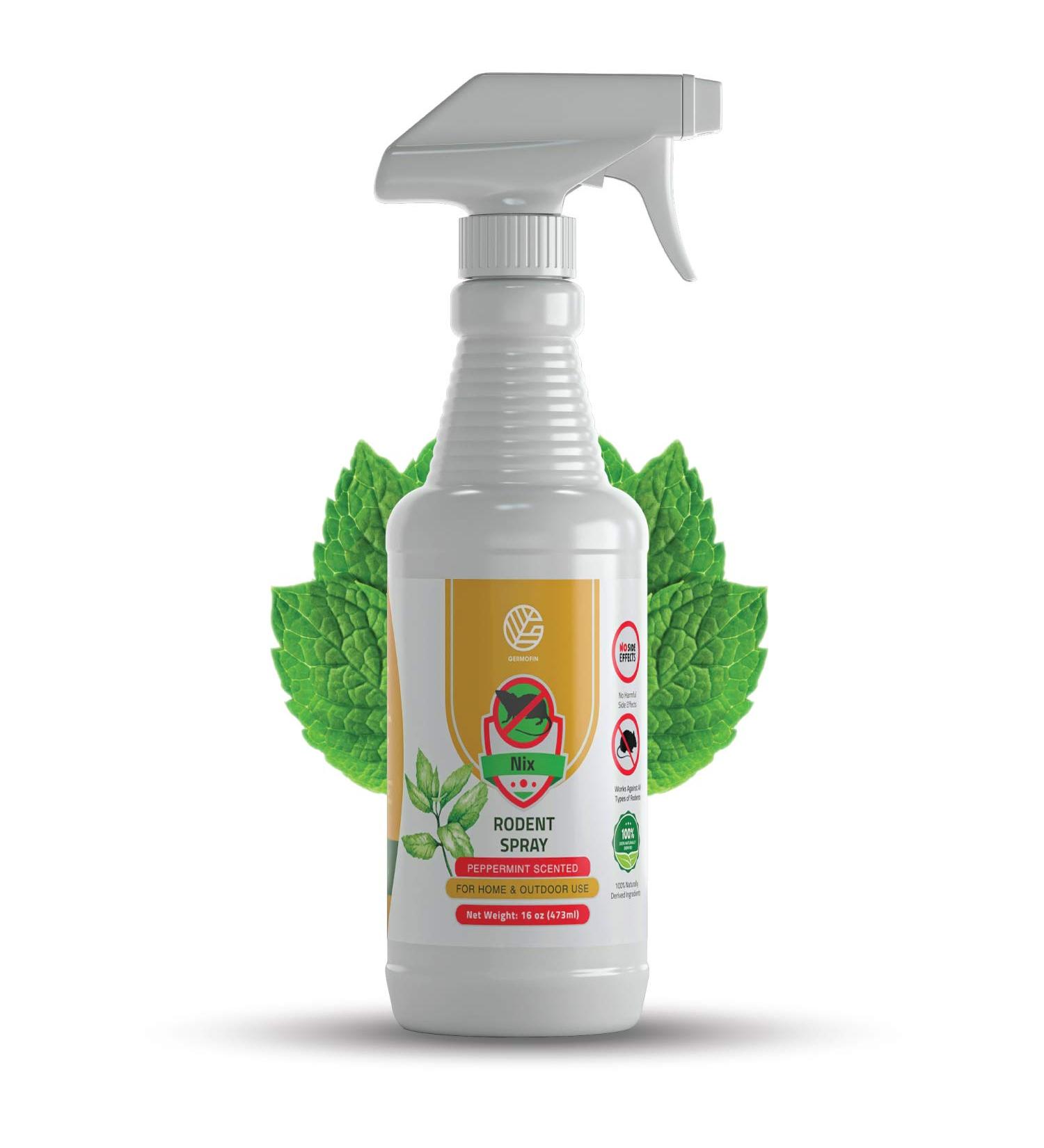 Germofin 16oz Peppermint Oil Rodent Repellent Spray - All Natural Solution for Mice and Rats - Buy Online on GoSupps.com