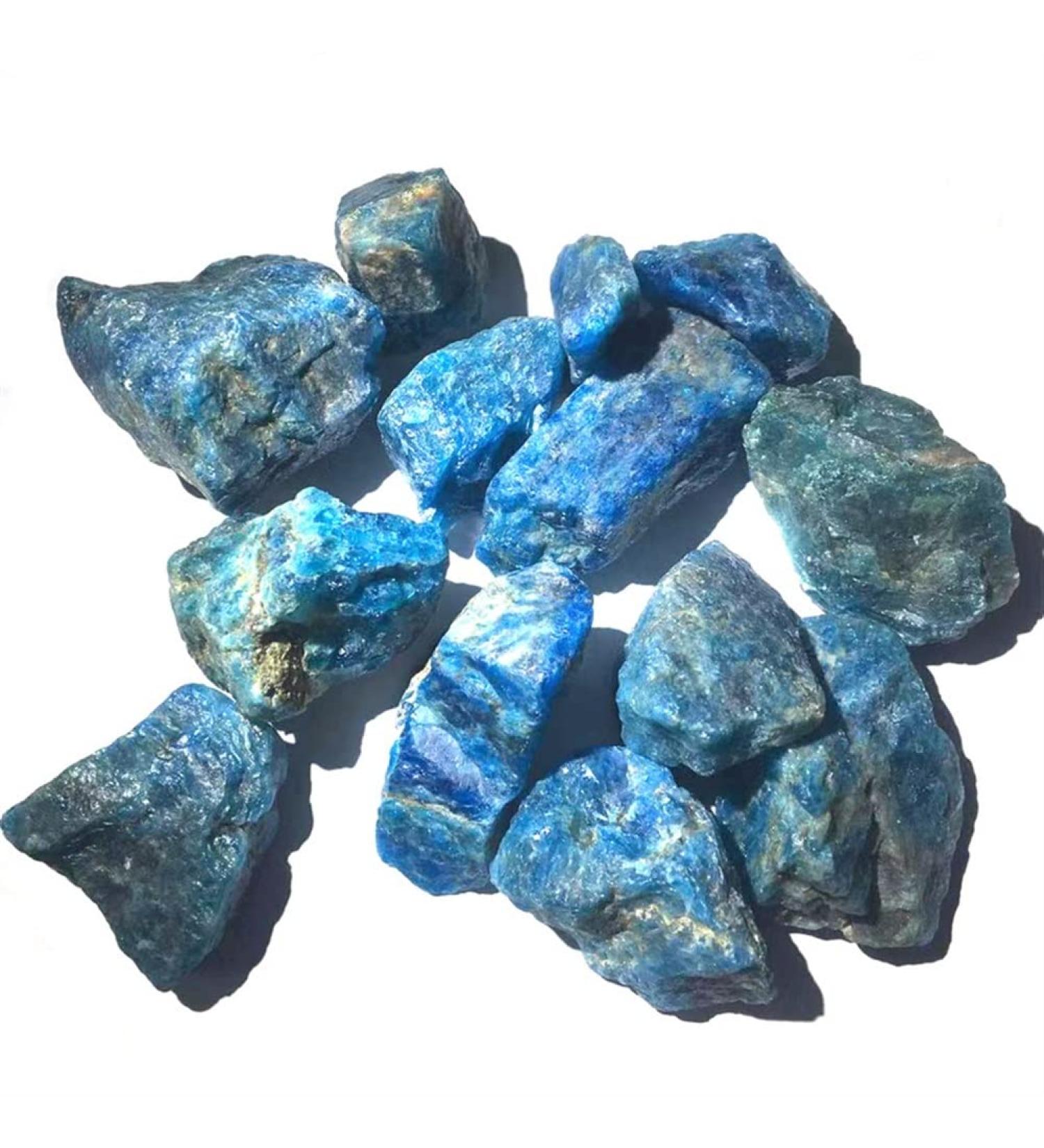 90-100g Natural Raw Blue Apatite Crystal Stone Gravel RoughMineral Specimen Collection NaturalReiki Decoration qiangang - Buy Online on GoSupps.com