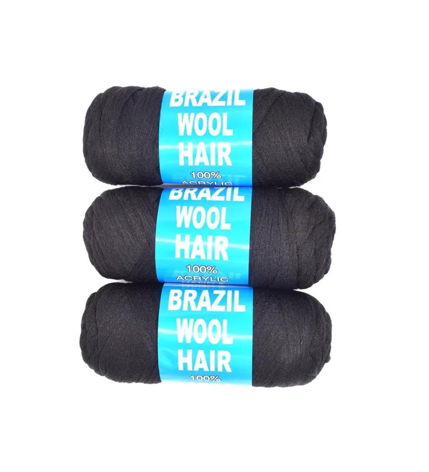 Omoge Hair Ltd 100g Big Roll Brazilian Wool Hair Acylic Yarn For African Crochet Braids Extensions Faux Locs 3 Rolls Natural Black Colour 1b Black Wool For Hair Synthetic Fiber Hair Extensions - Buy Online on GoSupps.com