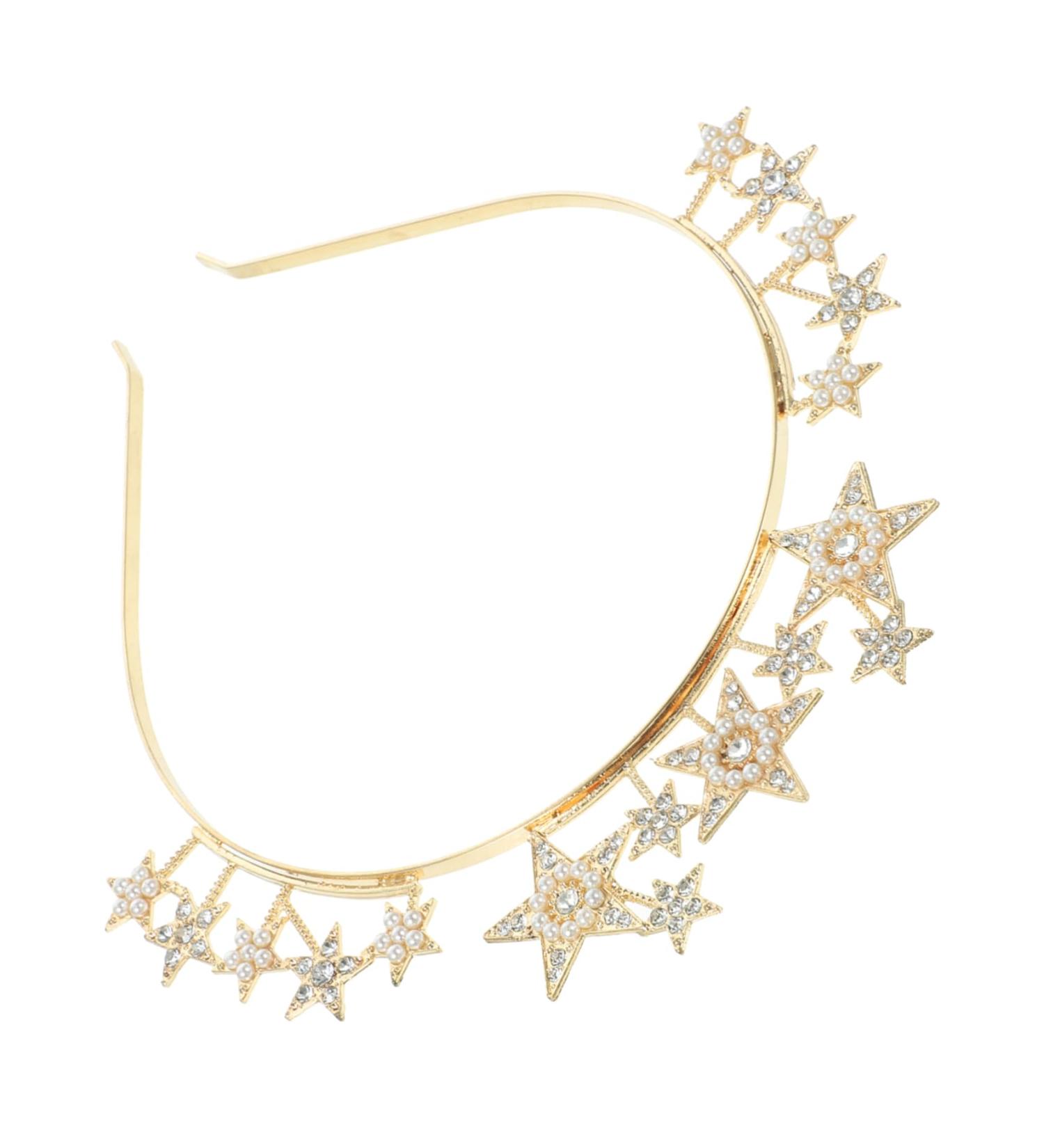 Wedding Hair Accessories Crown Headbands Wedding Accessories for Brides Gold Accessories for Women Star Headband Birthday Accessories for Women Rhinestones Goddess Zinc Alloy - Buy Online on GoSupps.com