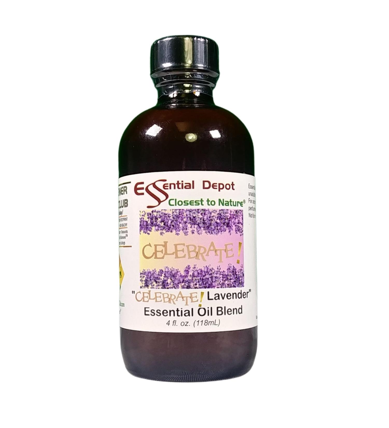 Celebrate! Lavender Essential Oil Blend - 4 oz | GC/MS Tested | Skin Safe | Amber Glass Bottle - International Shipping - Buy Online on GoSupps.com