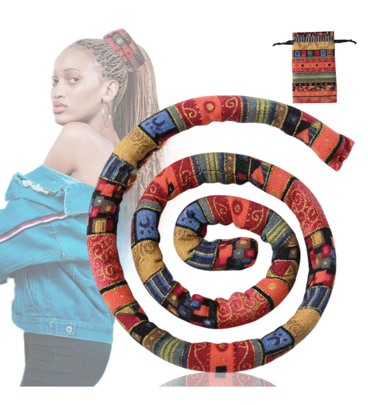 Spiral Lock Hair Tie Bendable Hair Bands Ethnic Style Hair Ropes Ties Horsetail Headband Colorful Dreadlocks Long Ponytail Holders Hair Accessories - Buy Online on GoSupps.com