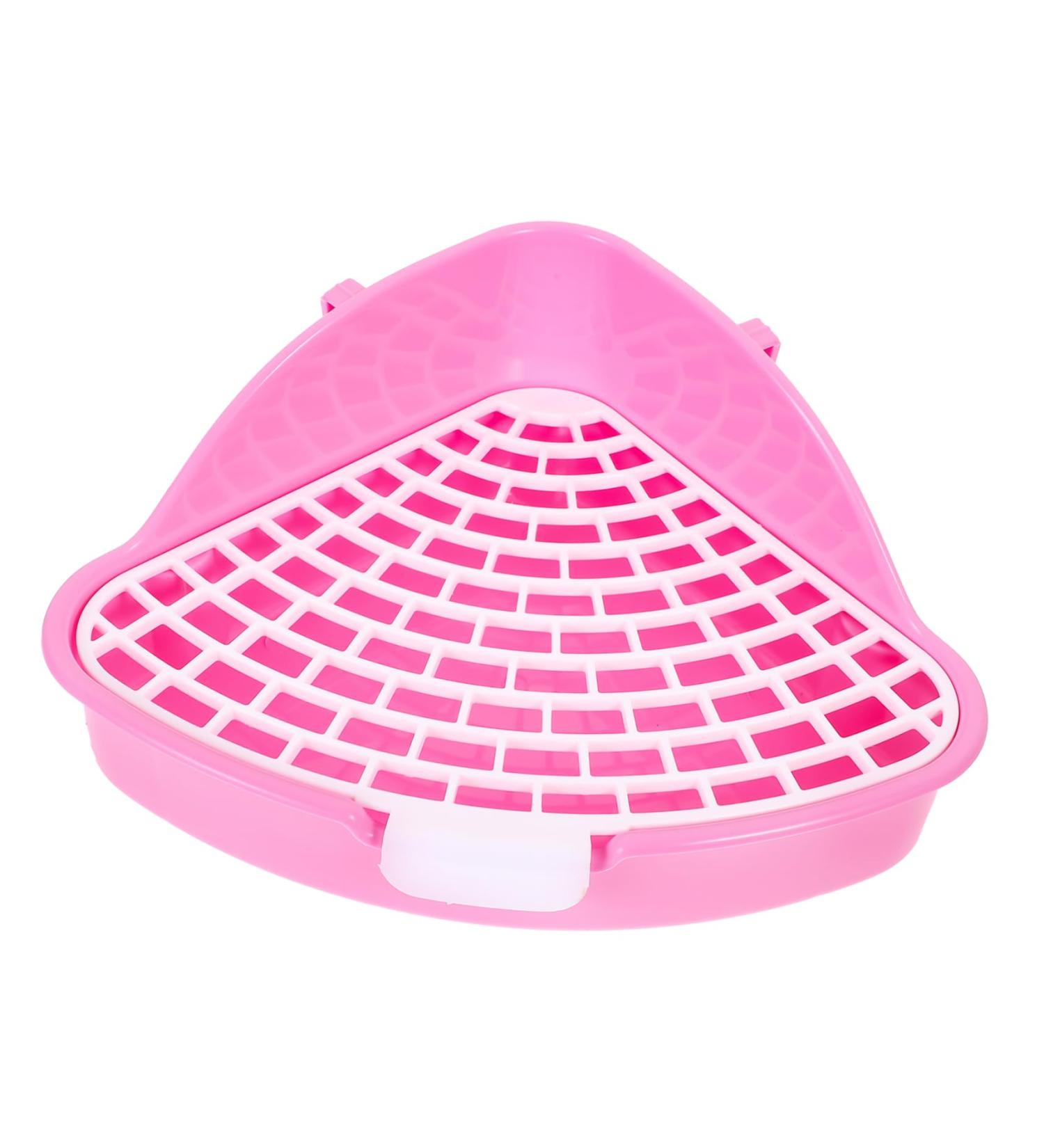 CIYODO Box Rabbit Toilet Pet Training Corner Hedgehog Potty Tub Tray for Bathtub Bunny Potty Plastic 33X29.5X14CM Pink - Buy Online on GoSupps.com
