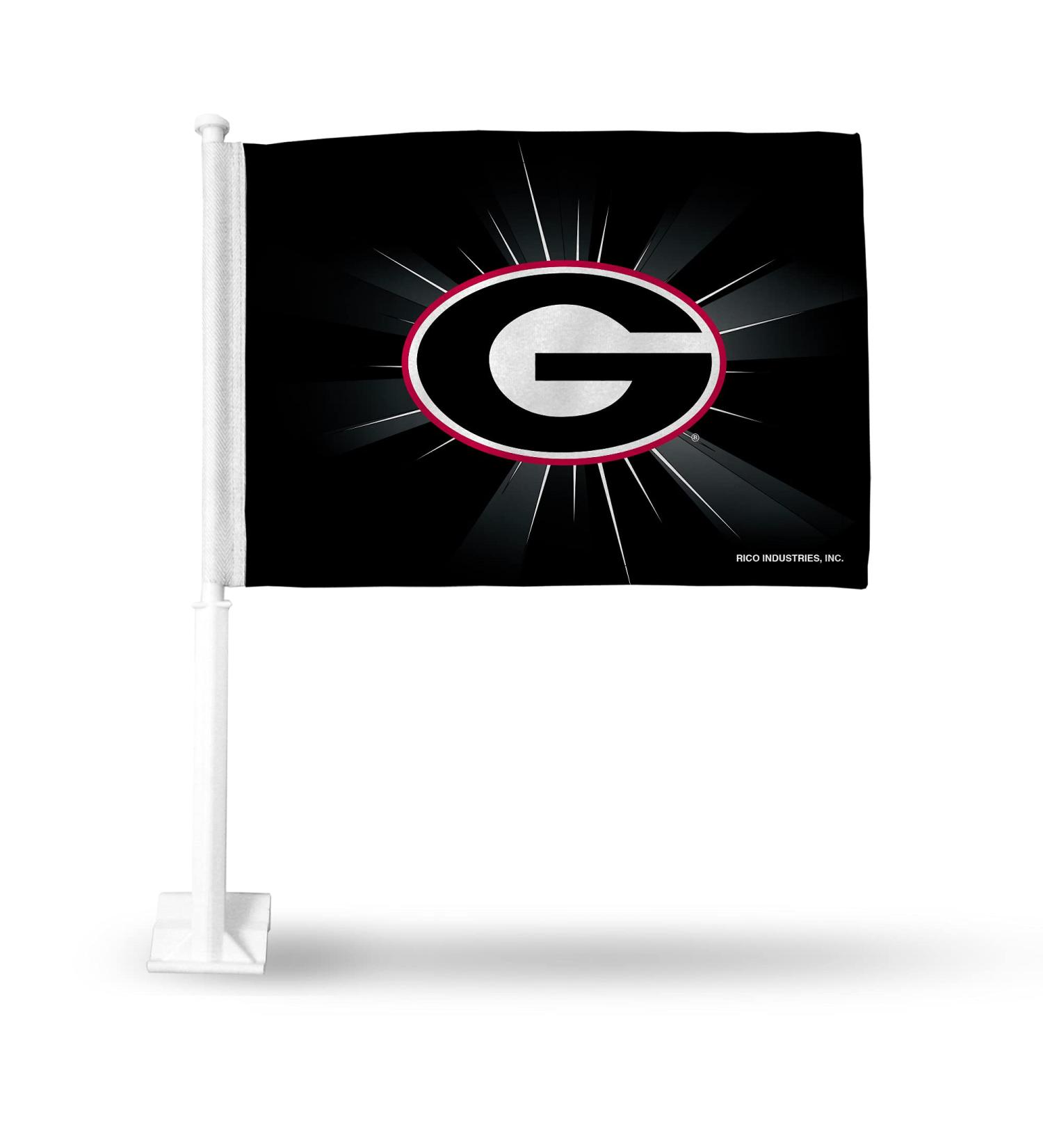 NCAA Georgia Bulldogs Black Double Sided Car Flag - 16 x 19 - Durable Pole for Car/Truck - Buy Online on GoSupps.com