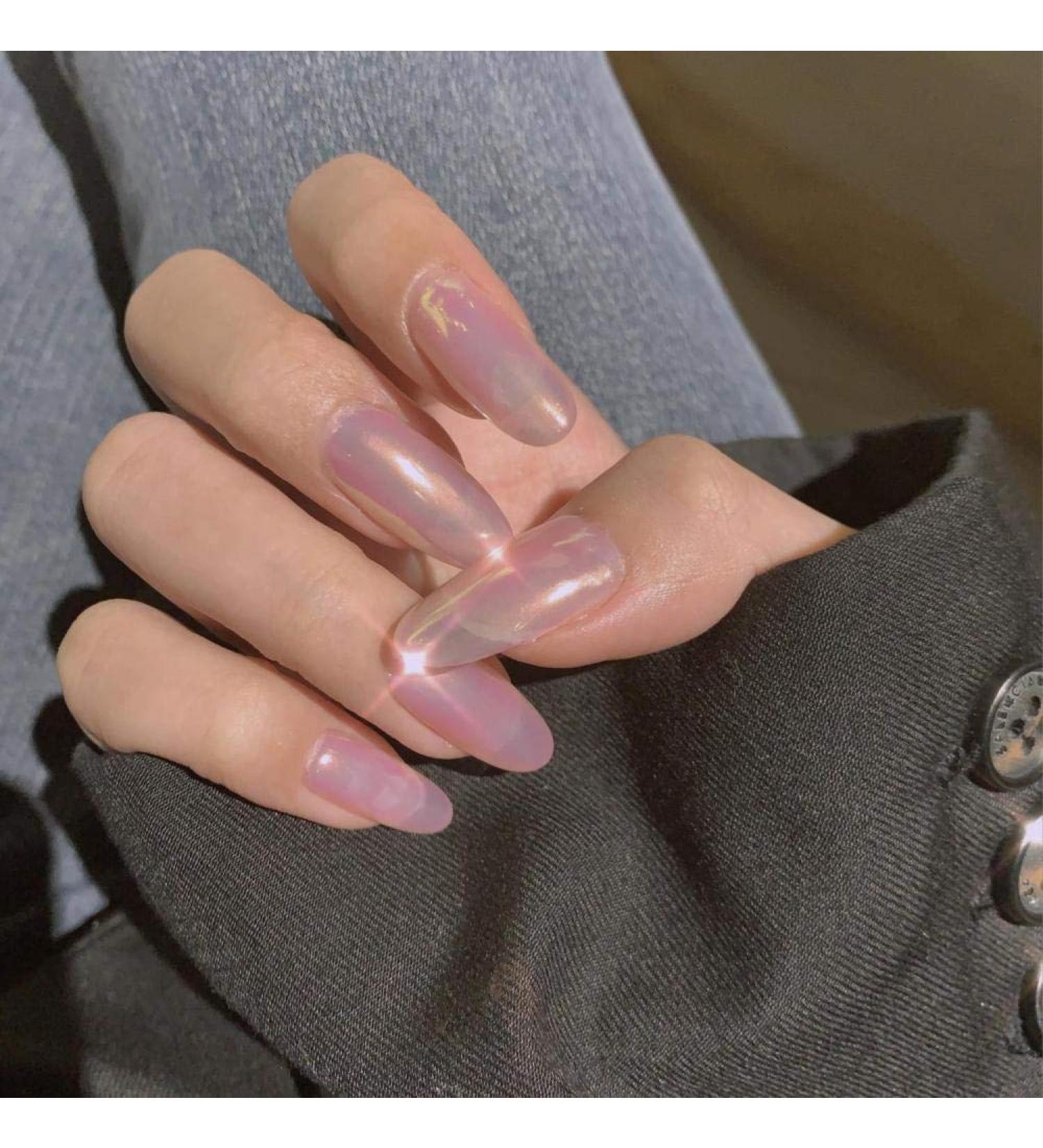 Shop Huil 24-Piece Aurora Pink Stiletto Fake Nails - Full Cover Artificial Tips for Stunning Looks - Buy Online on GoSupps.com