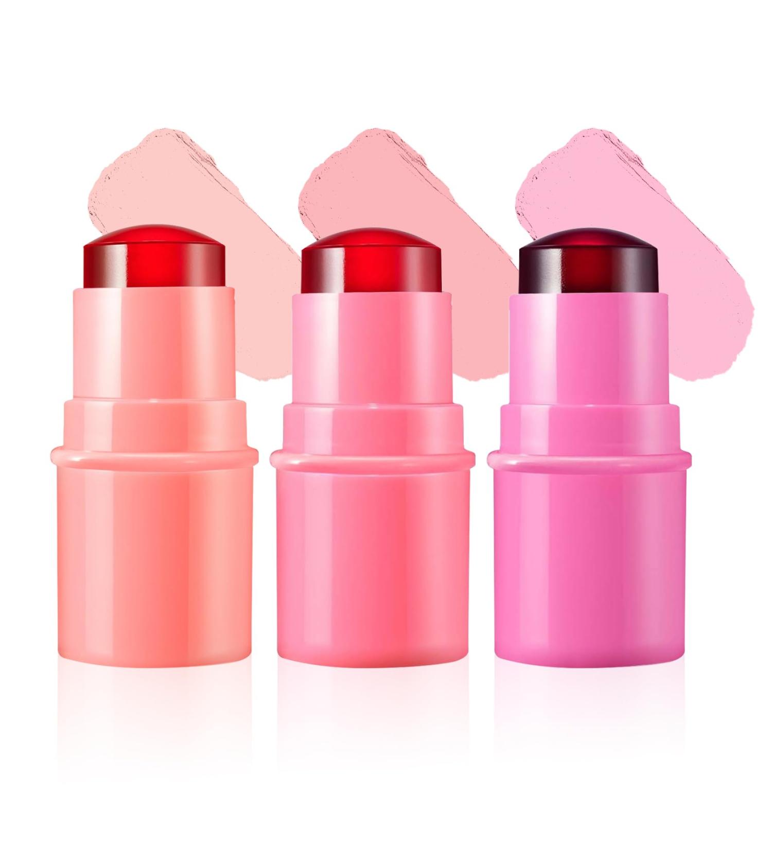 Shop 3 Colors Milk Cooling Water Jelly Tint 3-in-1 Blush & Lip Gloss Long-Lasting Moisture Multi-Use Milk Tint Stick for Lips & Cheeks - International Shipping Available - Buy Online on GoSupps.com