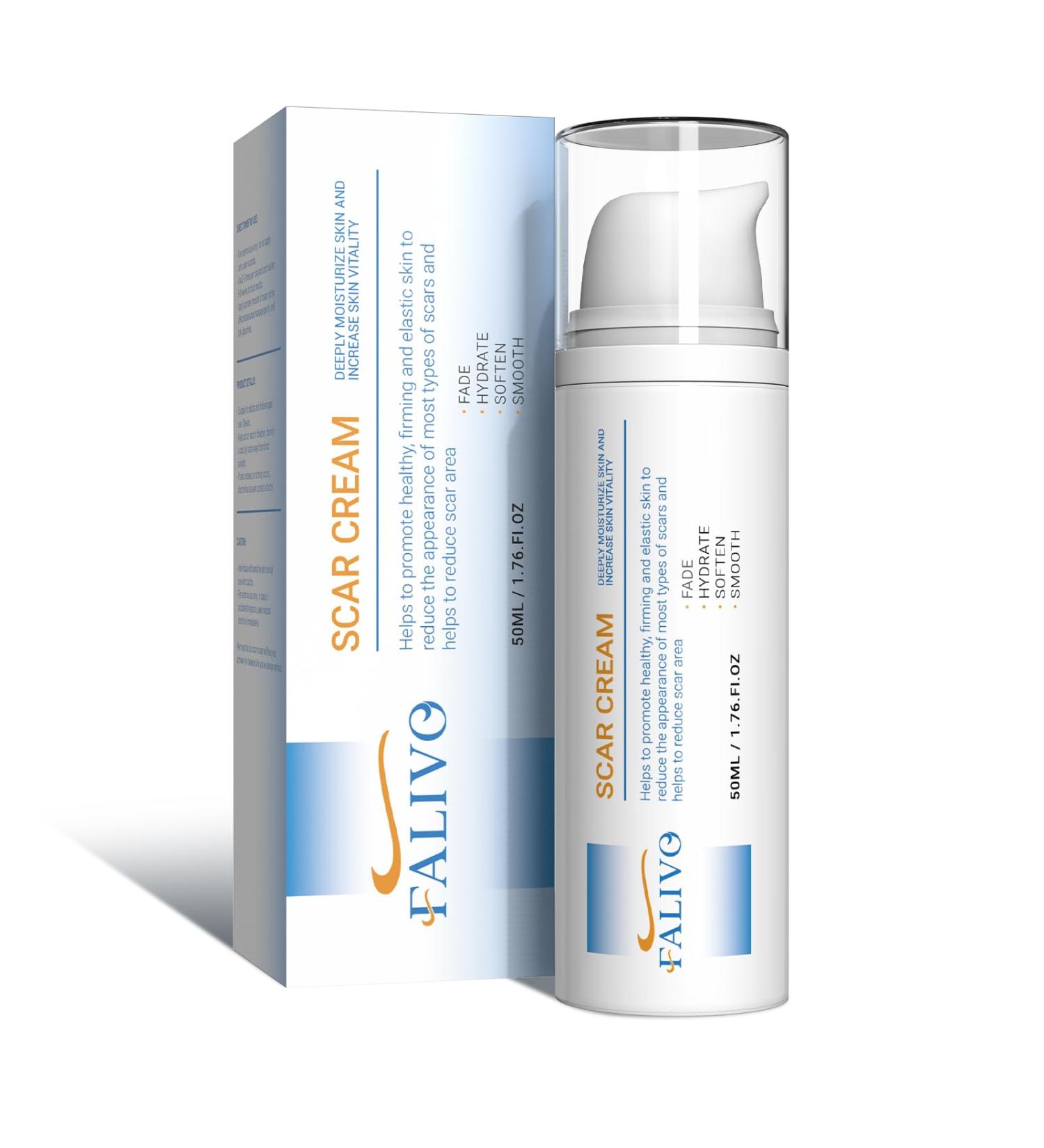 Scar Cream 50g - Effective Silicone Gel for Surgical Scars Stretch Marks Acne & More - Fast Scar Removal for Face & Body - Buy Online on GoSupps.com