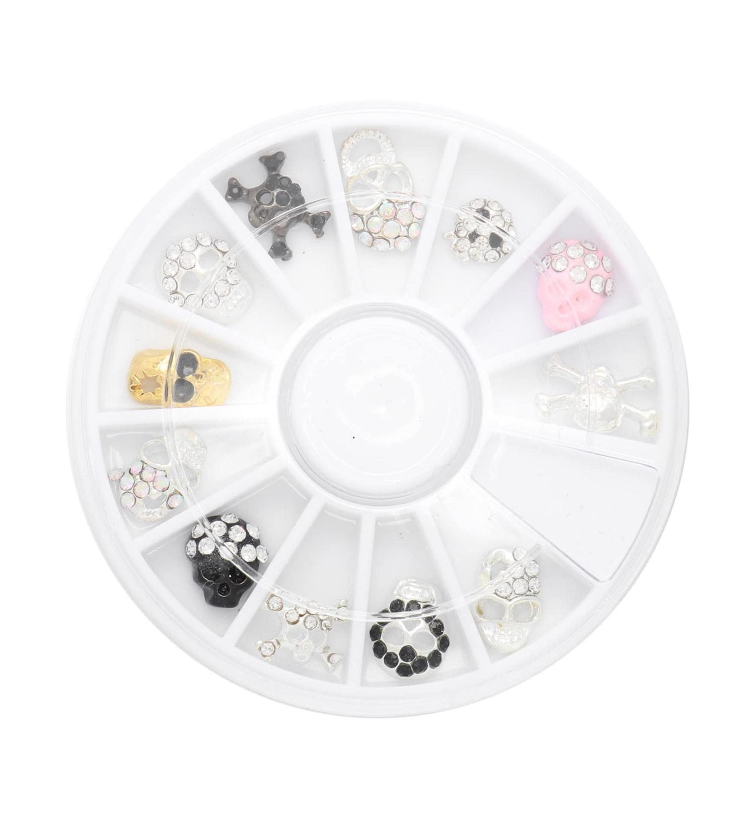 LALAFINA Halloween Nail Metal Nail Charms Halloween Nail Art Decals Rhinestones Decor Nail Art Skull Nail Stickers Flowers Green Faux Fur Scrunchies Nail Decals Turntable Gem 3d - Buy Online on GoSupps.com