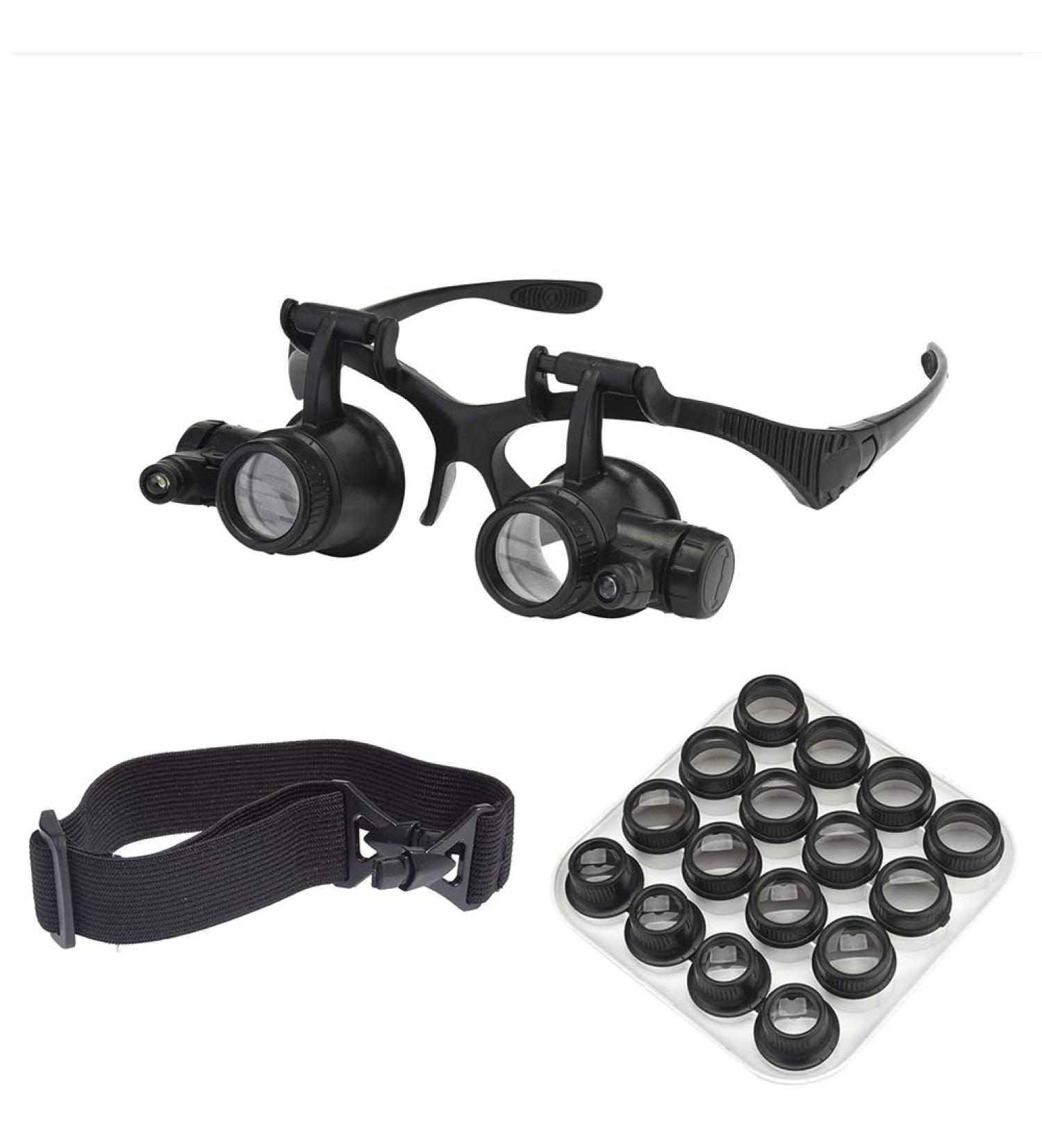 Beileshi Watch Repair Magnifier Loupe Set with LED Light and 8 Interchangeable Lens - 2.5X-25X Magnification - Buy Online on GoSupps.com