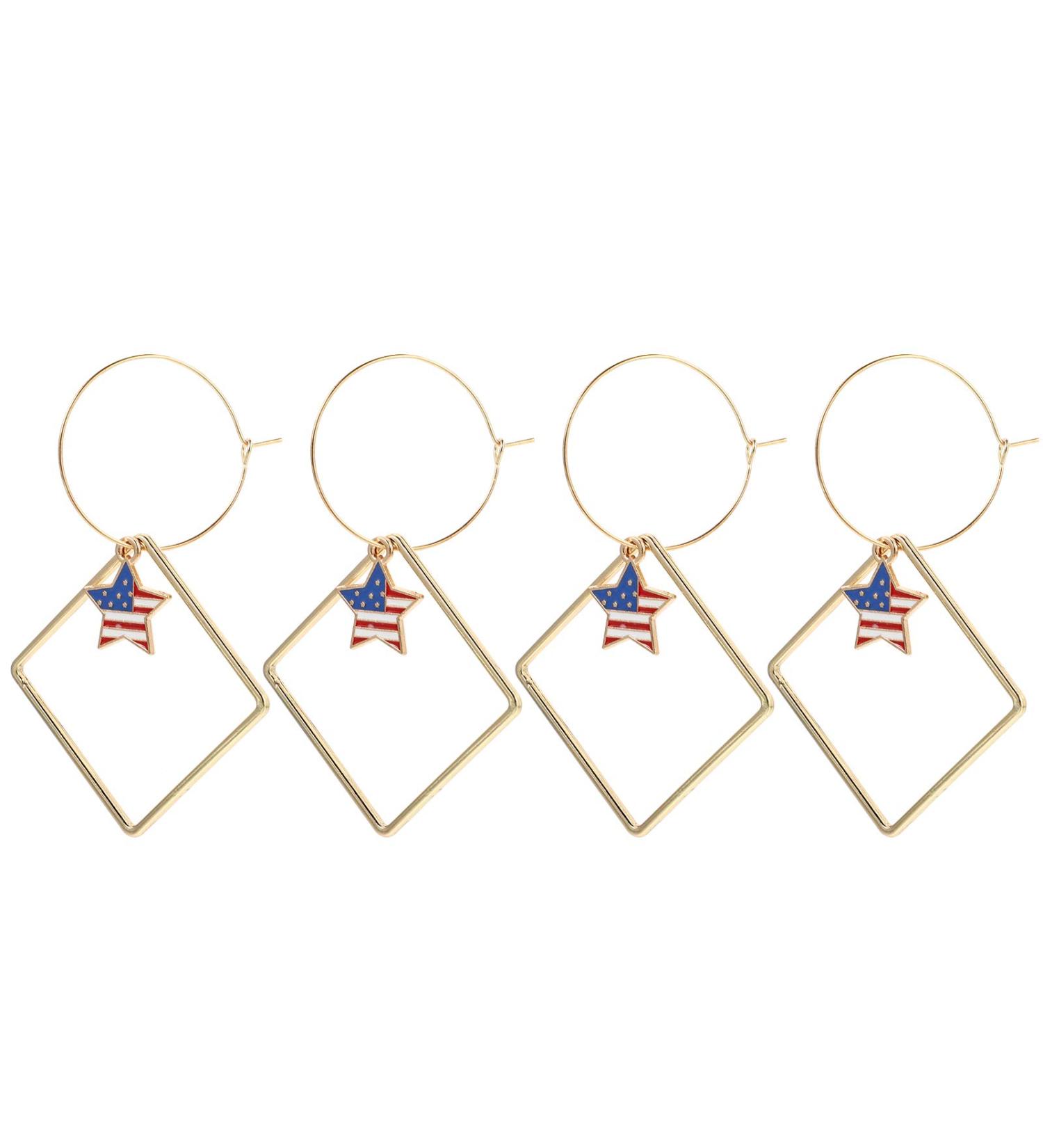 KESYOO 2 Pairs Independence Day Ear Pendants | Stylish Ear Rings & Drops for Party | Independence Day Decoration - Buy Online on GoSupps.com