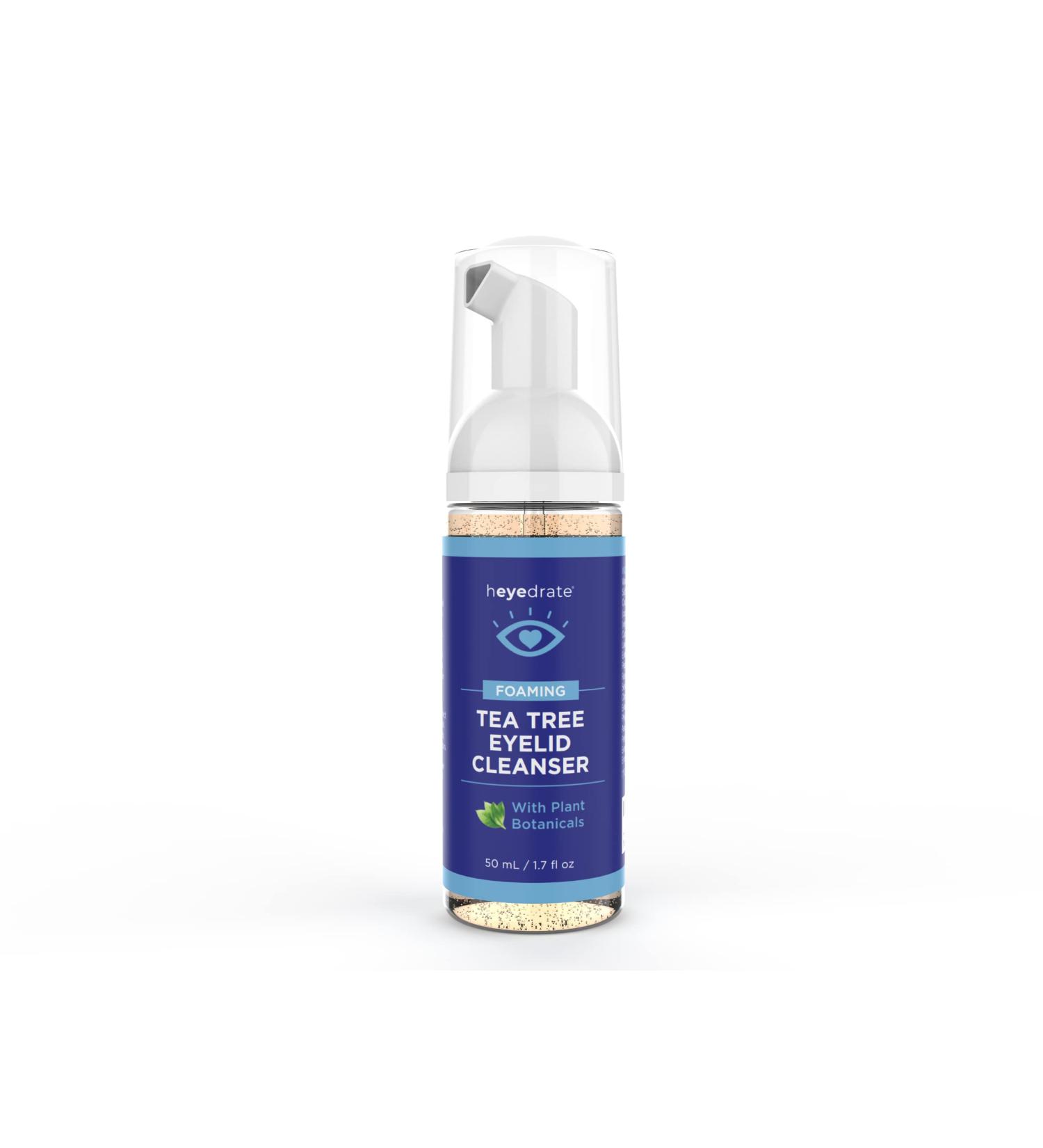 Heyedrate Tea Tree Eyelid Cleanser Foam - Gentle Eye & Facial Scrub with Cucumber, Lavender & Plant Extracts (50 mL) - Buy Online on GoSupps.com