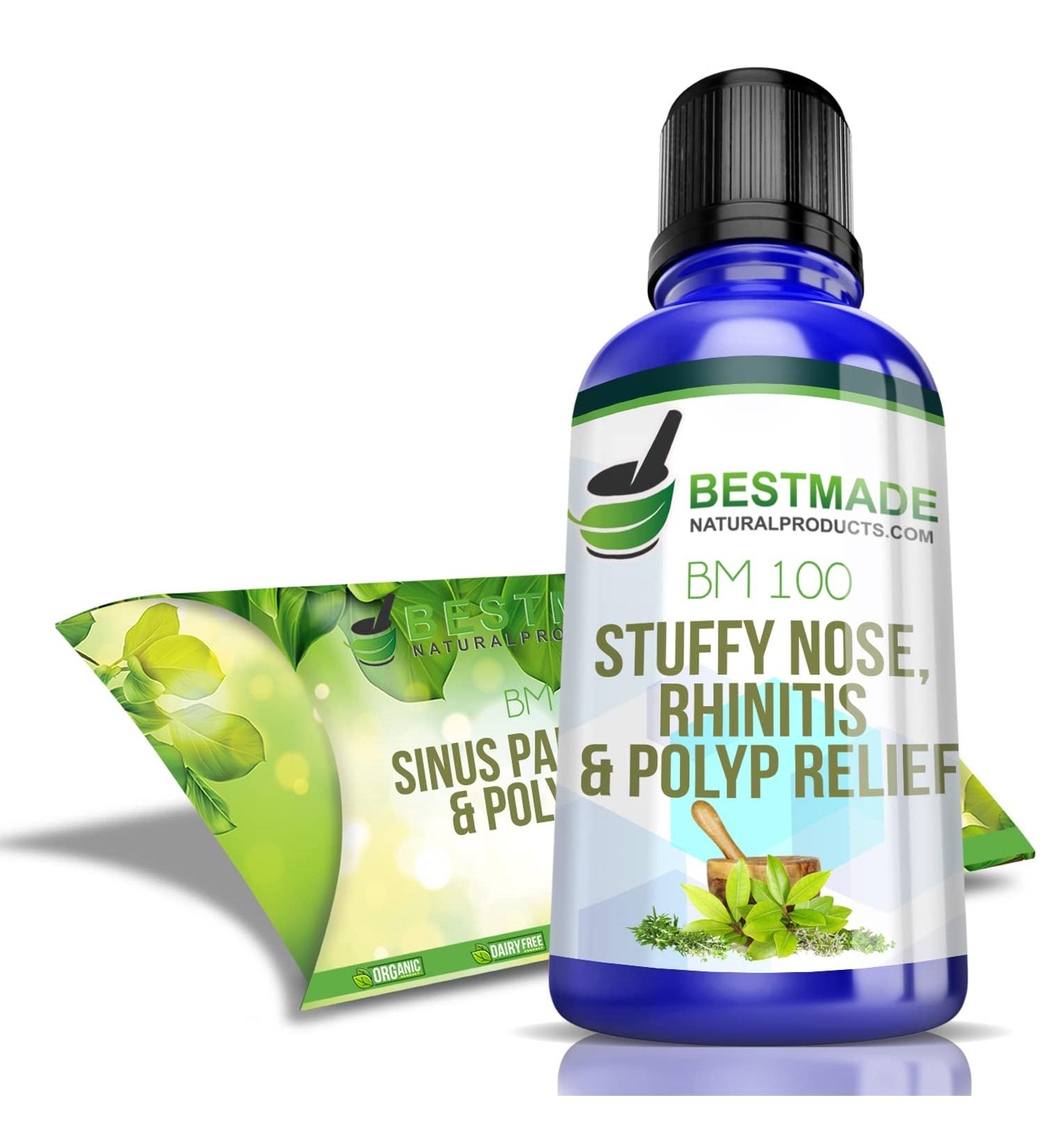 Best Made Natural Products Stuffy Nose & Sinus Relief - BM100 Drops for Rhinitis Congestion & Allergies - Buy Online on GoSupps.com