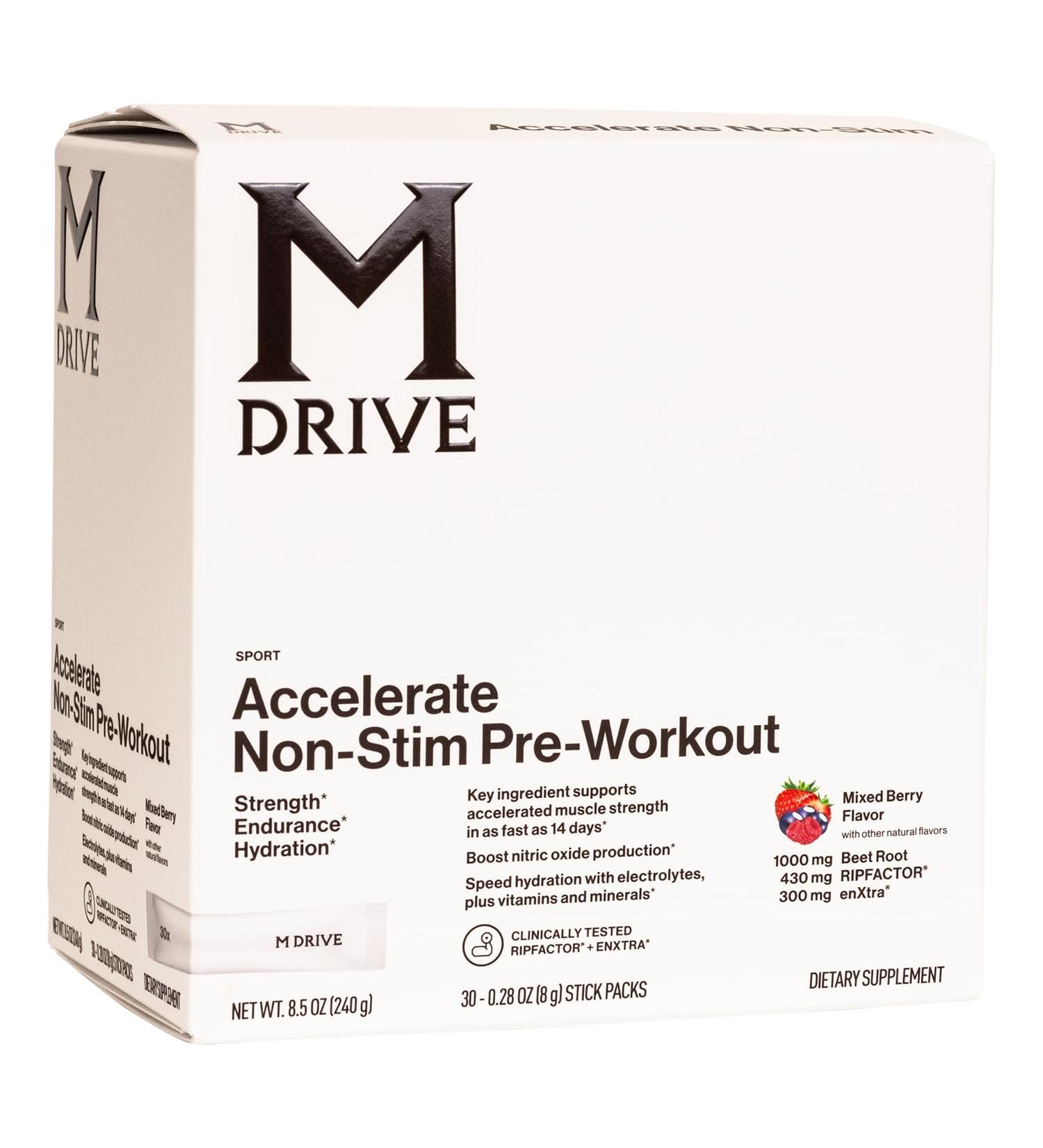Mdrive Accelerate Pre-Workout Powder Single Serving Packets Mixed Berry 30 Count (Non-Stimulant Mixed Berry) Mixed Berry 0.28 Ounce (Pack of 30) - Buy Online on GoSupps.com
