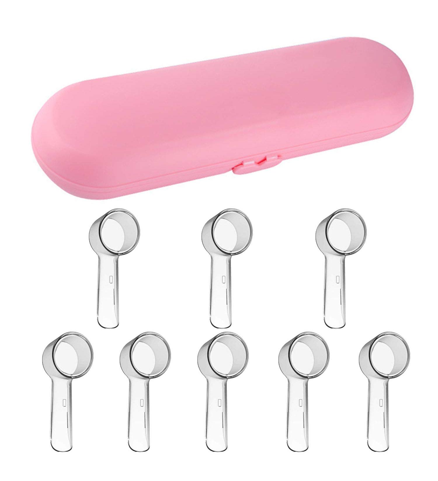 8 Pcs Pink Toothbrush Head Covers for Oral-B Electric Toothbrushes | Travel Case Included - Buy Online on GoSupps.com