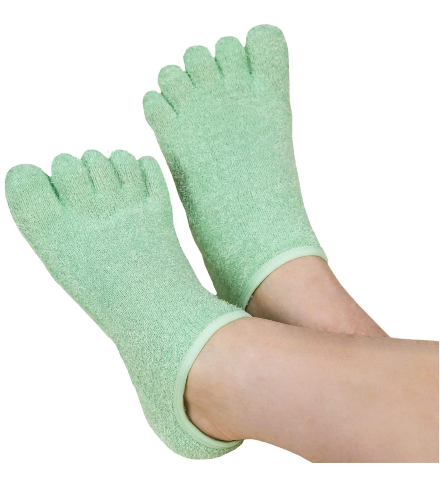 LE EMILIE 5 Toe Moisturizing Gel Socks | Healing Dry Cracked Heels | Lavender & Jojoba Oil Blend | 1 Pair Green Seafoam - Buy Online on GoSupps.com