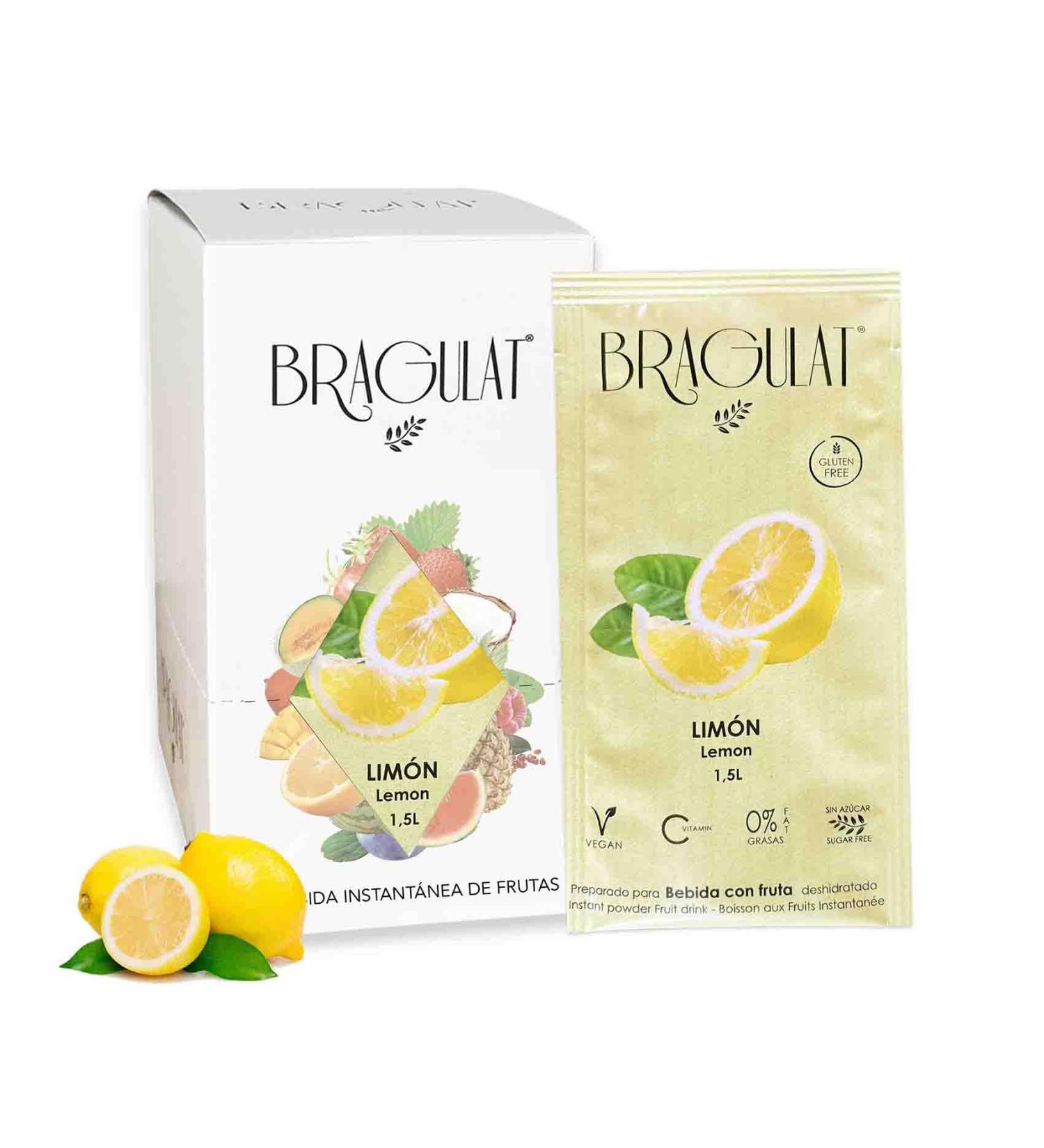  BRAGULAT BRAGULAT Lemon Fruit Drink | Instant Powdered Drinks & Refreshments | Sugar Free & Vitamin C Flavours | Lemon Flavoured Water | 15 Bags - Buy Online on GoSupps.com