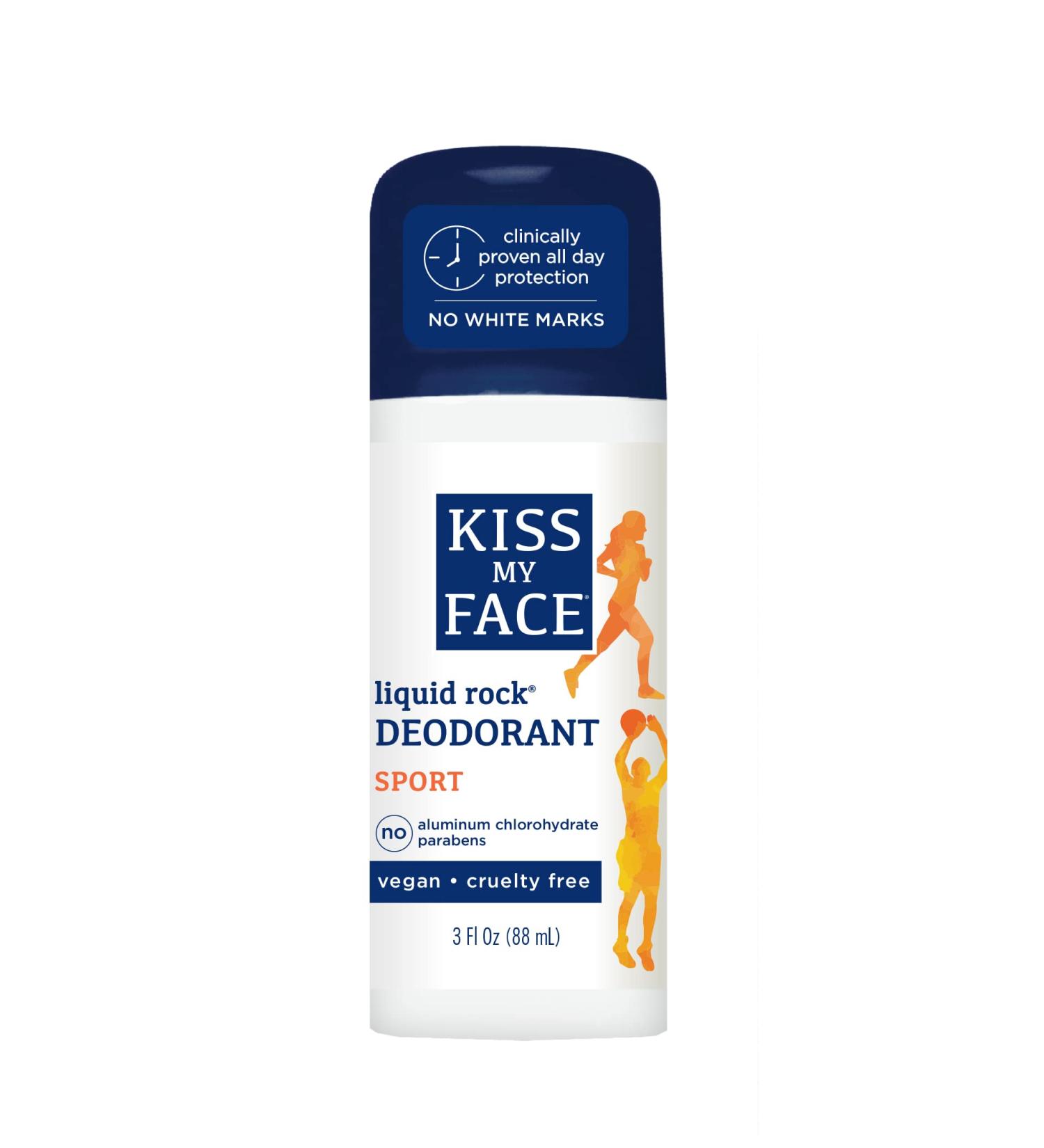 Kiss My Face Liquid Rock Roll-On Deodorant Sport - Aluminum Chlorohydrate Free - 3 Oz Roll On for Women and Men with Willow Bark and Mineral Crystal Salts - Buy Online on GoSupps.com