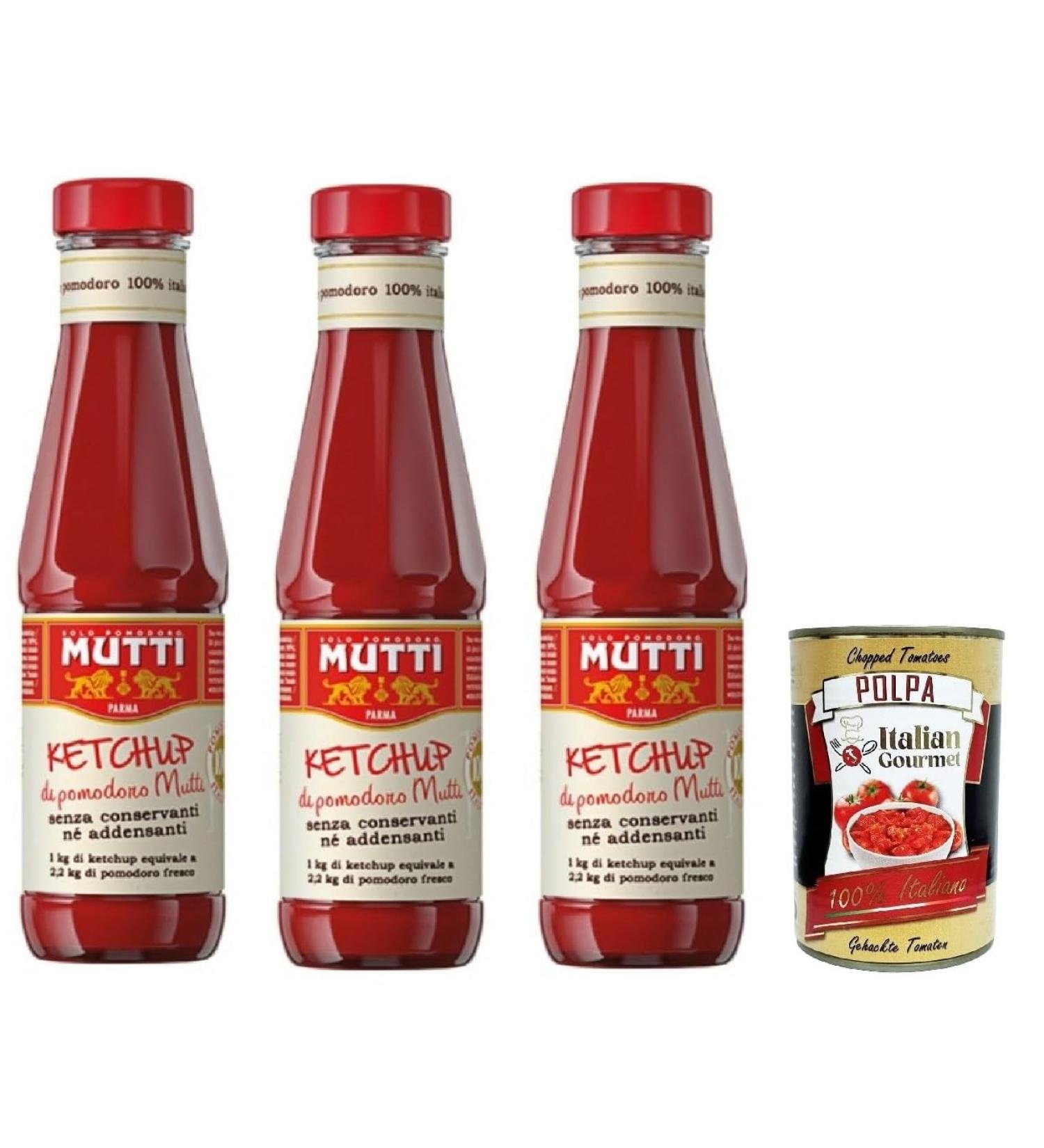  Italian Gourmet E.R. Mutti Italian Tomato Ketchup in Glass 100% Italian Tomato Ketchup 340g Glass Jar + 400g Italian Gourmet Pulp - Buy Online on GoSupps.com