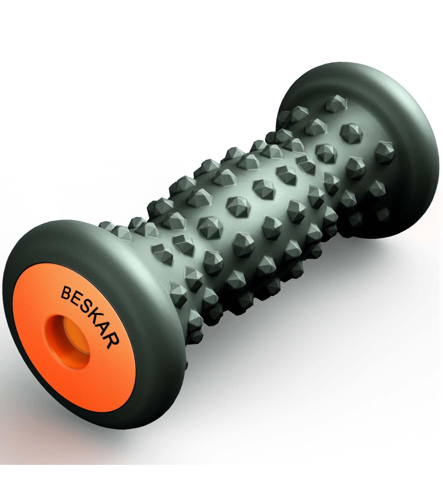 BESKAR Foot Massage Roller - Ergonomic Foot Scooters for Plantar Fasciitis & Muscle Relief - Black Green - Buy Online on GoSupps.com