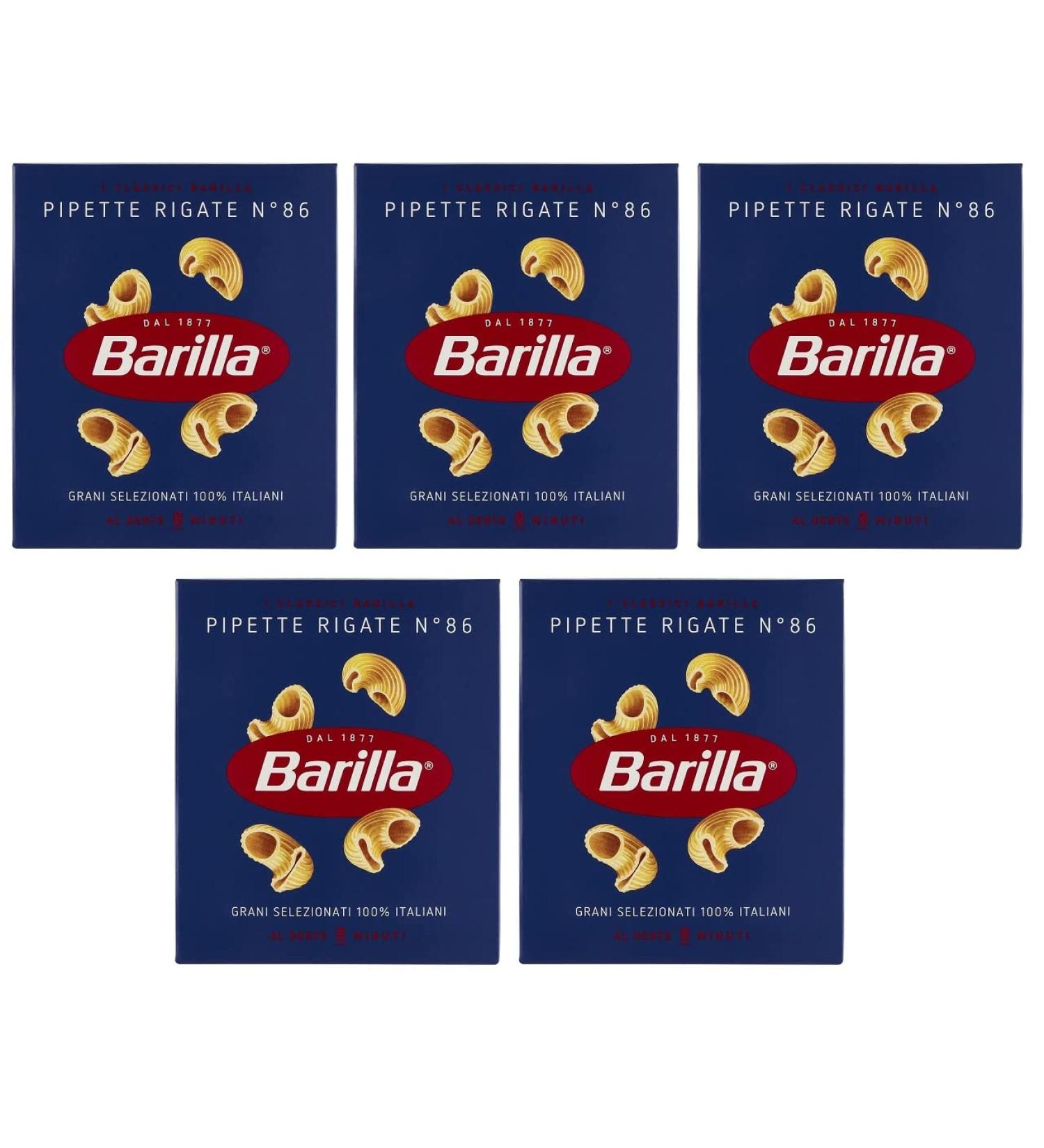  Barilla Pack of 5 Barilla Rigate pasta pipettes no. 86 - 500g pack - Buy Online on GoSupps.com