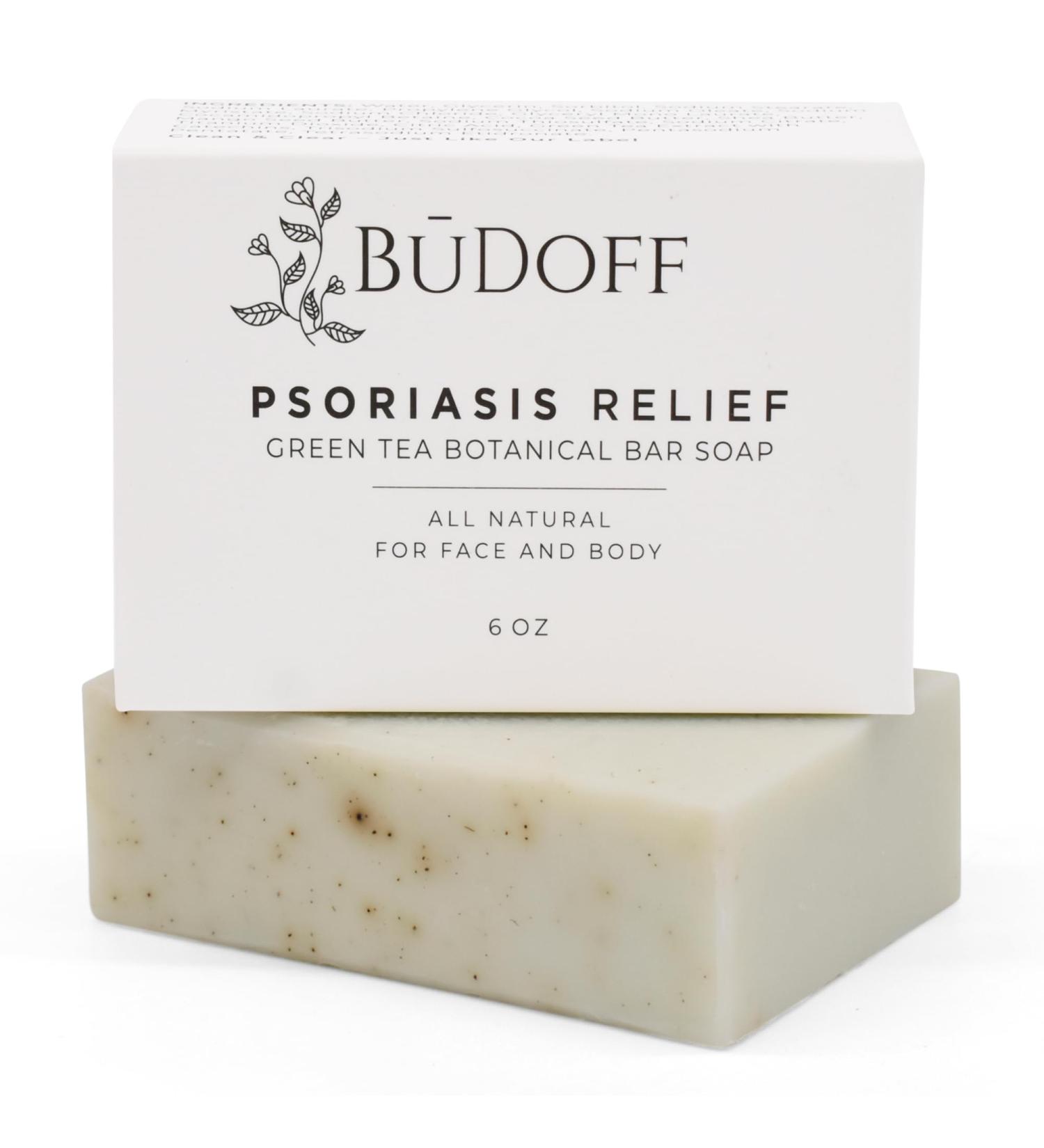 Psoriasis Treatment Relief Bar Soap - Soothing Green Tea & Shea Butter - Moisturizing 6 Oz for Face & Body - Remedies Acne Eczema Fine Lines & Blemishes - Buy Online on GoSupps.com