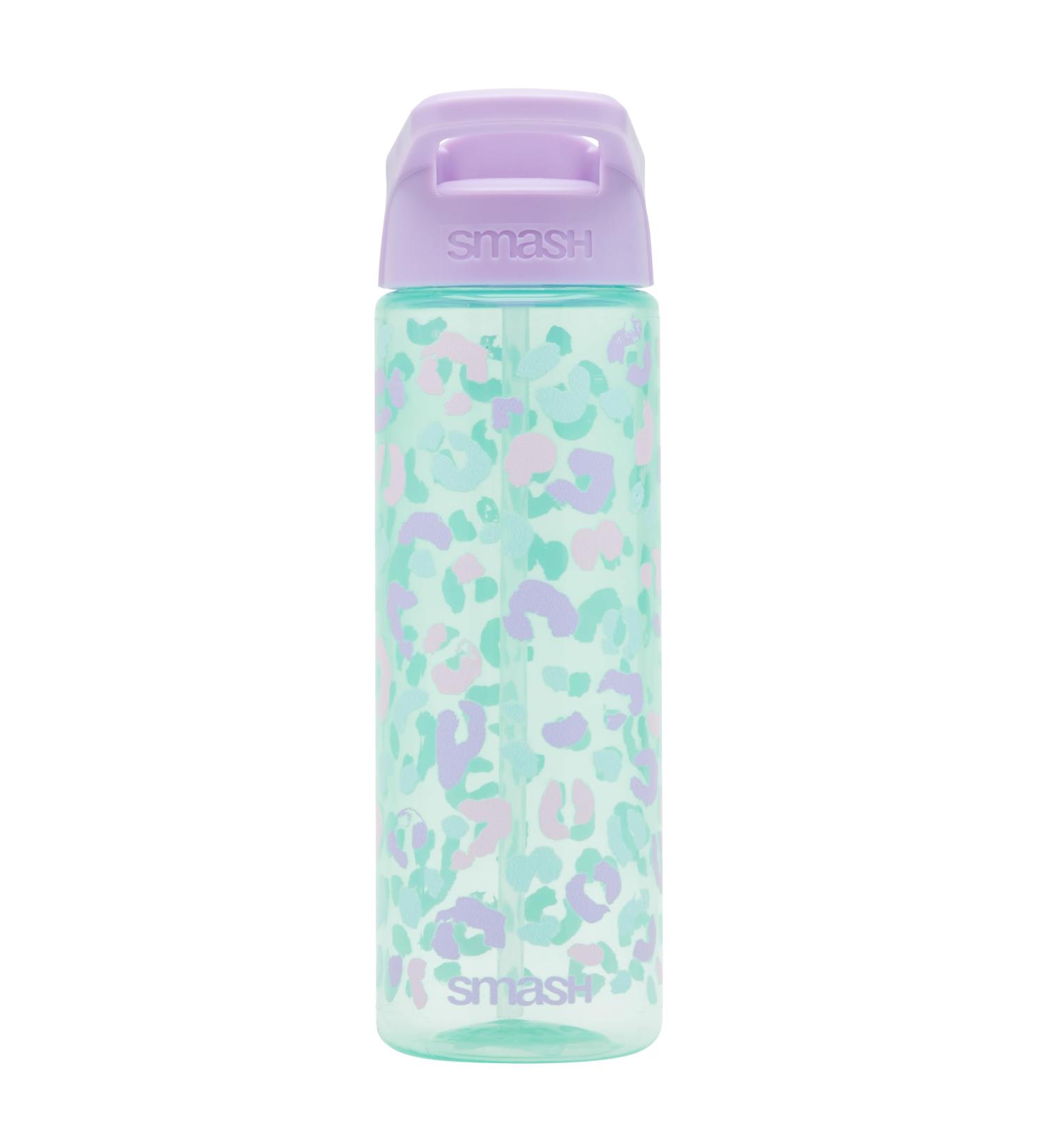 700ml Leopard Print Water Bottle with Straw - Light Blue | Stylish Hydration Choice - Buy Online on GoSupps.com