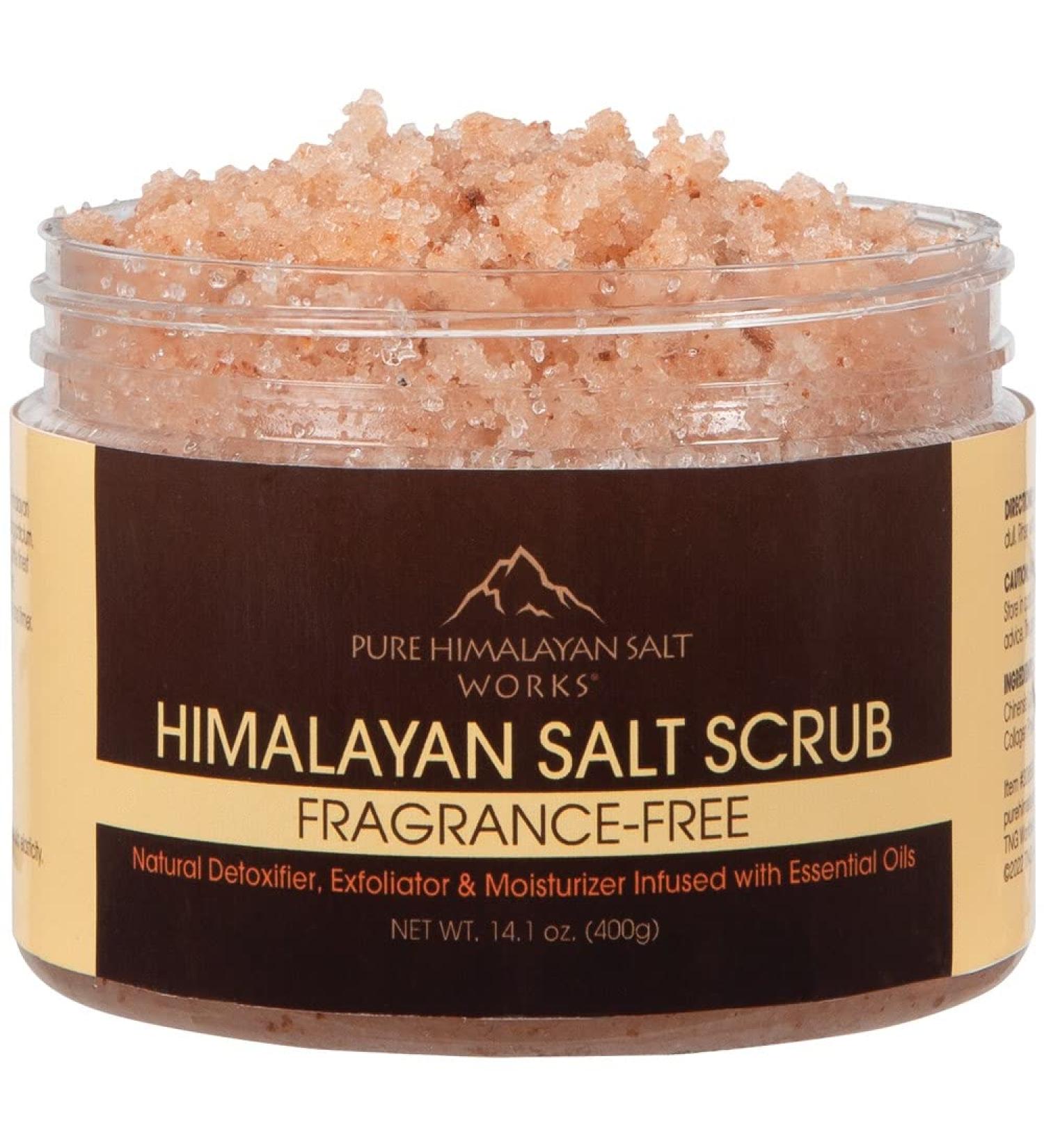 Pure Himalayan Salt Scrub | Natural Detoxifier, Exfoliator & Moisturizer | Body and Face Scrub - 14.1 Oz | Fragrance-Free - Buy Online on GoSupps.com