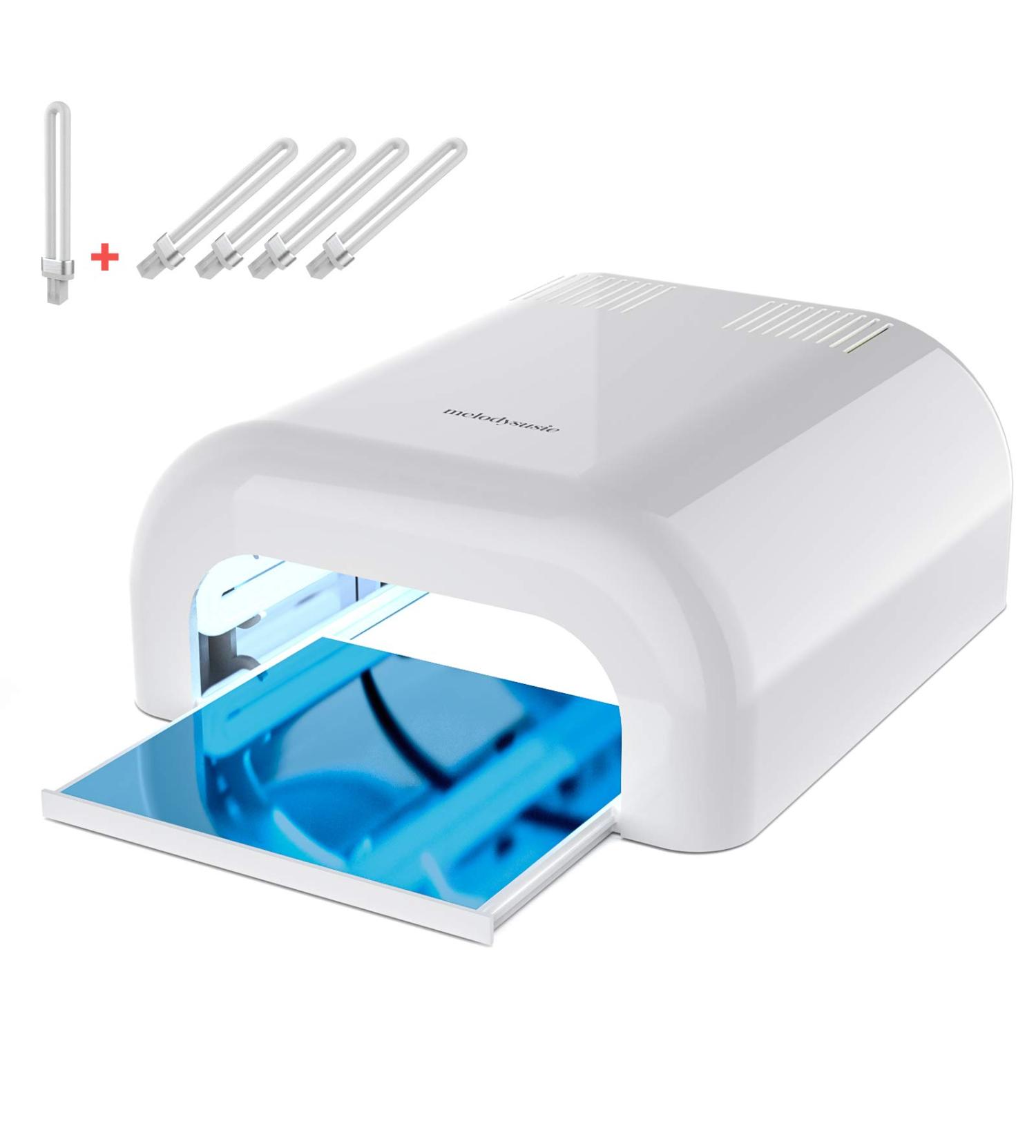 MelodySusie 36W Nail Lamp for Gel Polish - Professional Curing Lamp with 3 Timer Settings - Sliding Tray for Manicure/Pedicure - Resin White - Buy Online on GoSupps.com