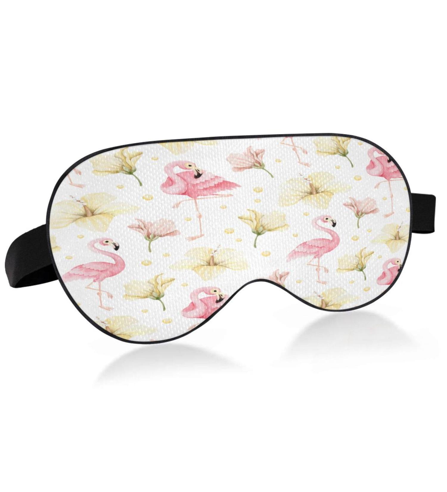WELLDAY Flamingo and Flower Sleep Mask - Soft Comfort Night Eye Shade Cover for Men and Women - Buy Online on GoSupps.com