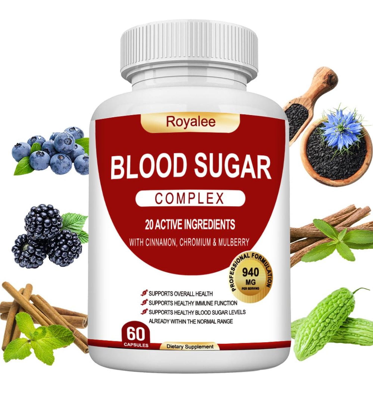 Blood Sugar Complex Supplement Helps Maintain Healthy Blood Sugar Levels Herbal Blend with Bitter Melon Mulberry Leaf Cinnamon Bark Chromium & Alpha Lipoic Acid Non-GMO 60 Capsules 60 Count (Pack of 1) - Buy Online on GoSupps.com