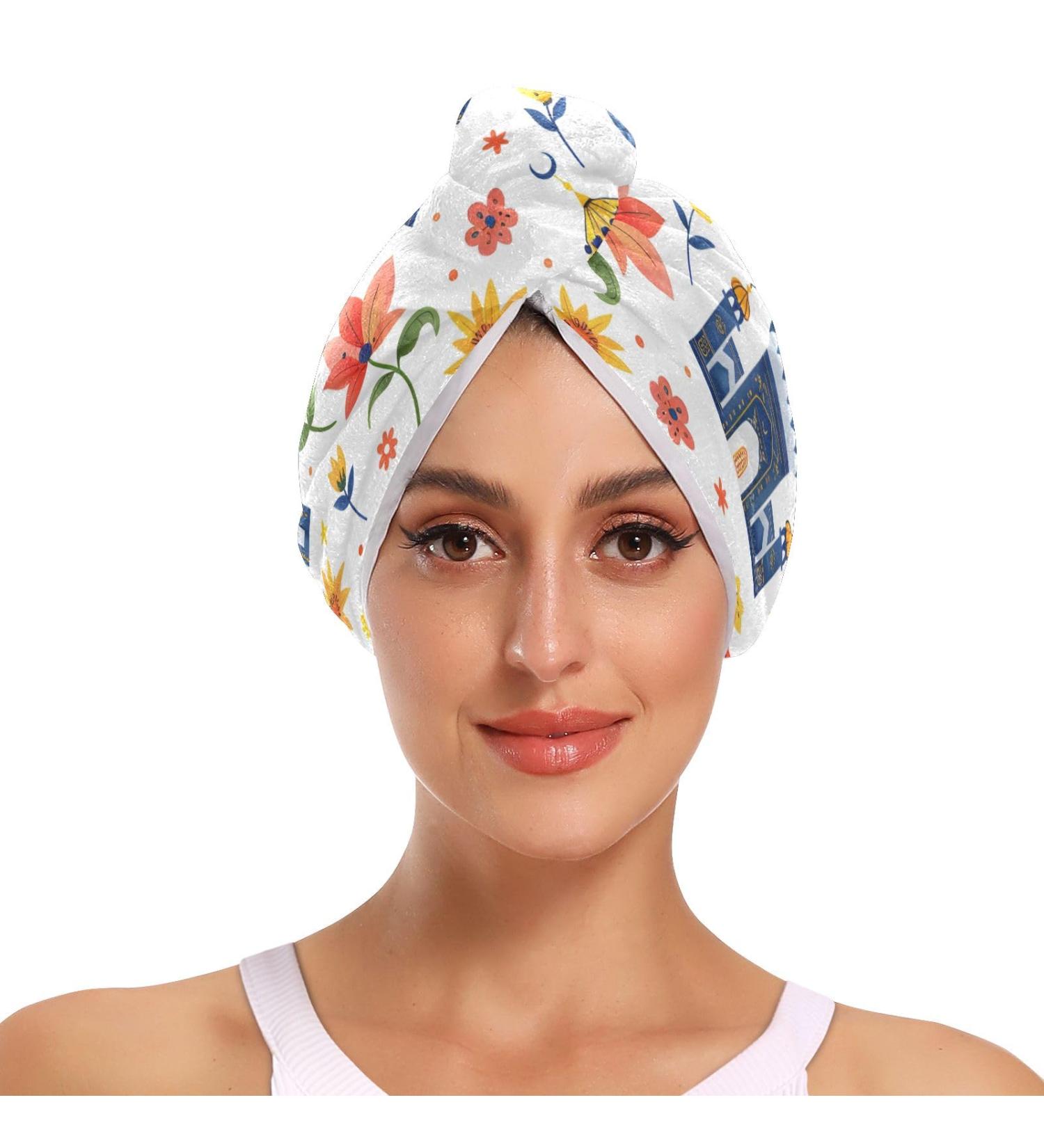 Super Absorbent Hair Towel 2 Pack - Quick Drying Turbans for Women & Girls | National Special Building - Buy Online on GoSupps.com