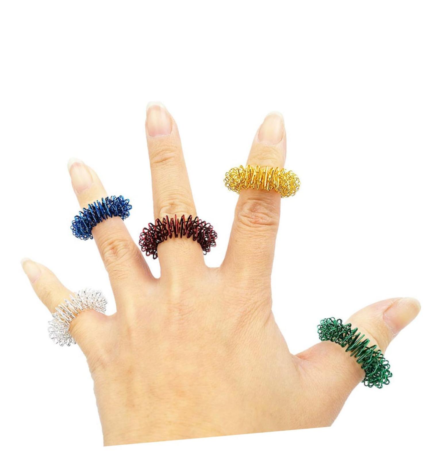 Magiclulu 15pc Acupressure Finger Ring Set - Sensory Massage Toys for Restless Kids | Enhance Blood Flow & Focus - Buy Online on GoSupps.com