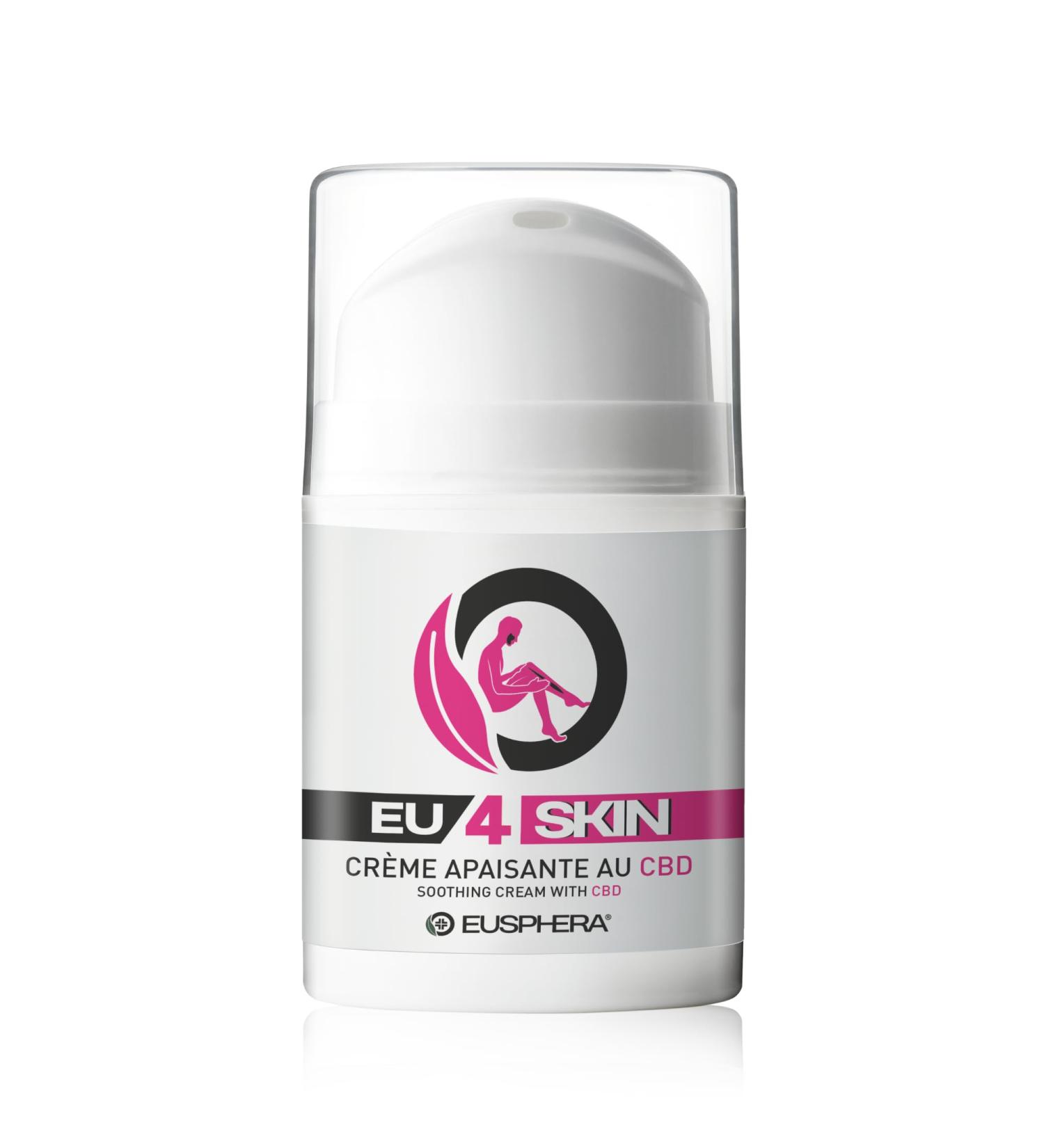 EUSPHERA EU4SKIN Face and Body Cream with Natural Ingredients for Topical Use Soothing and Calming Action for Eczema Acne and Epidermal Injury of Psoriasis 50 ml - Buy Online on GoSupps.com