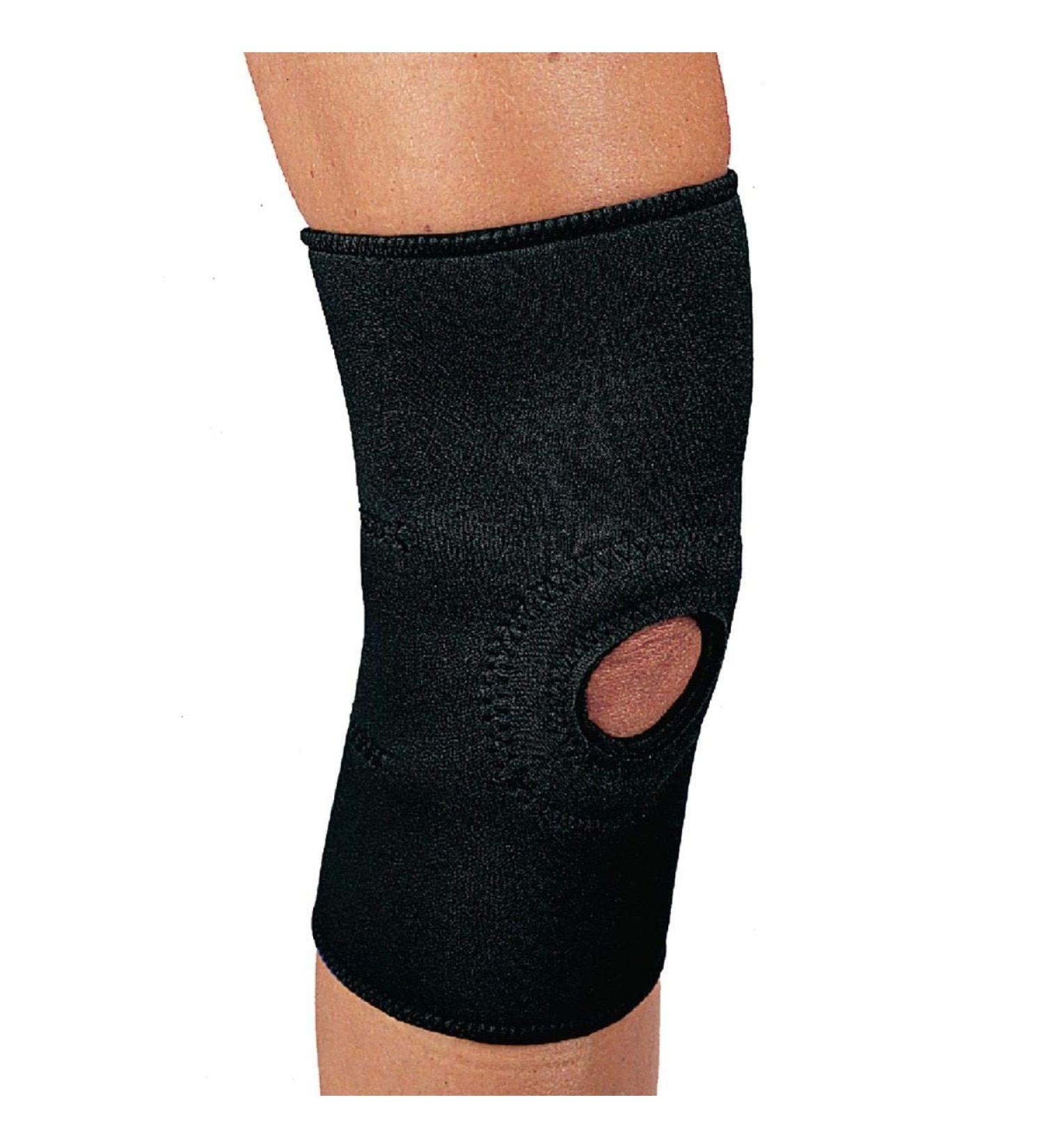 Rolyan Neoprene Knee Support Brace Knee Support for Men & Women Knee Support Compression Sleeve for Treating Knee Sprains and Twisted Knees Knee Sleeve for Athletes Black Large No Straps