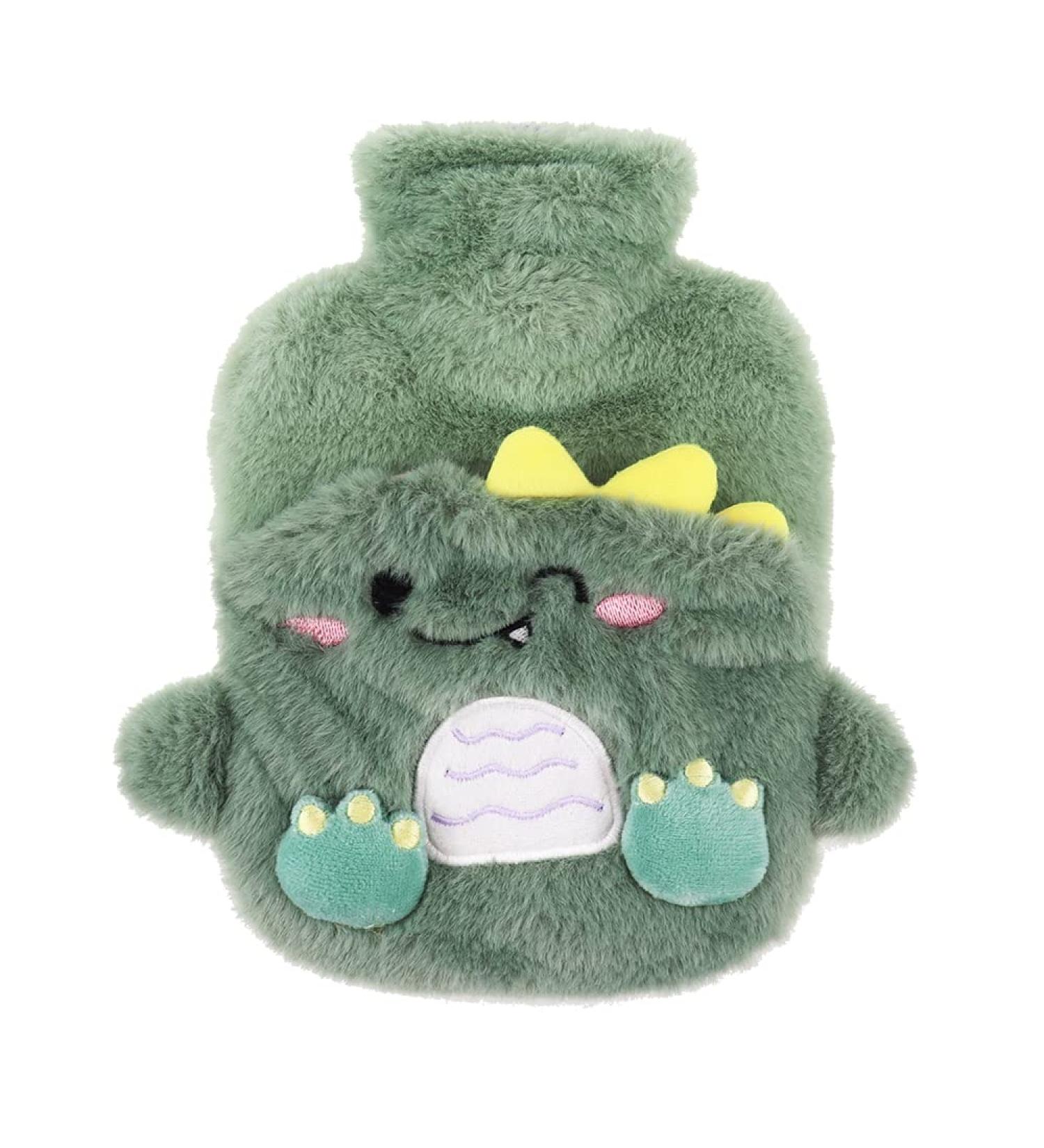Stickerboy Cute Fluffy Dinosaur Hot Water Bottle - 400ml Natural Rubber, Plush Cover - Ideal Women & Teenagers Gift - Buy Online on GoSupps.com