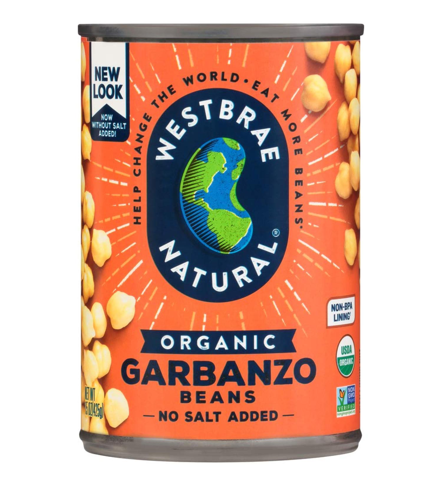 Westbrae Natural Organic Garbanzo Beans  No Salt Added  15 Oz (Pack of 12) - Buy Online on GoSupps.com