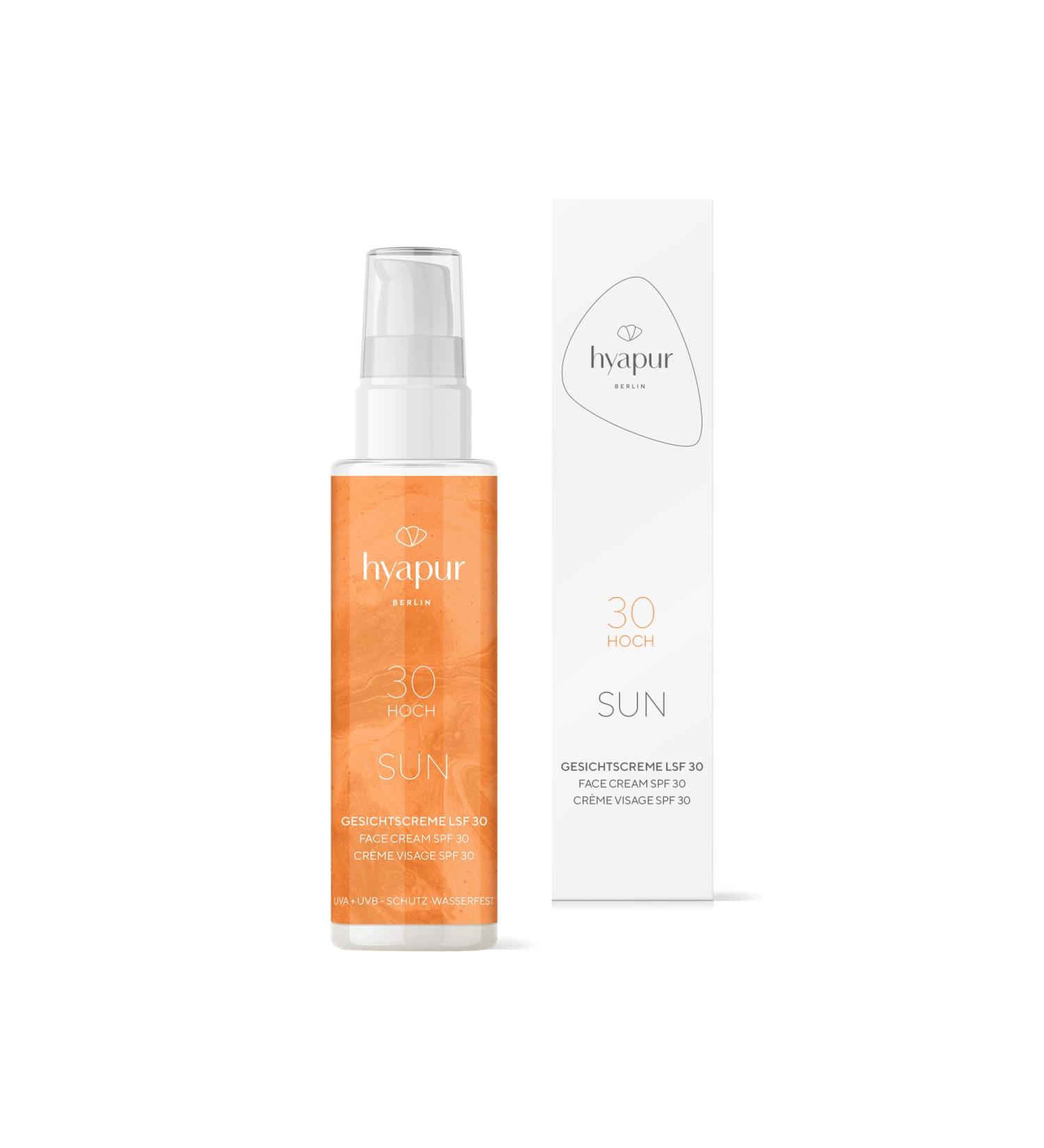 Hyapur Deutschland hyapur Sun Face Cream SPF 30 50 ml sunscreen helps prevent sunburn and photoaging waterproof - Buy Online on GoSupps.com