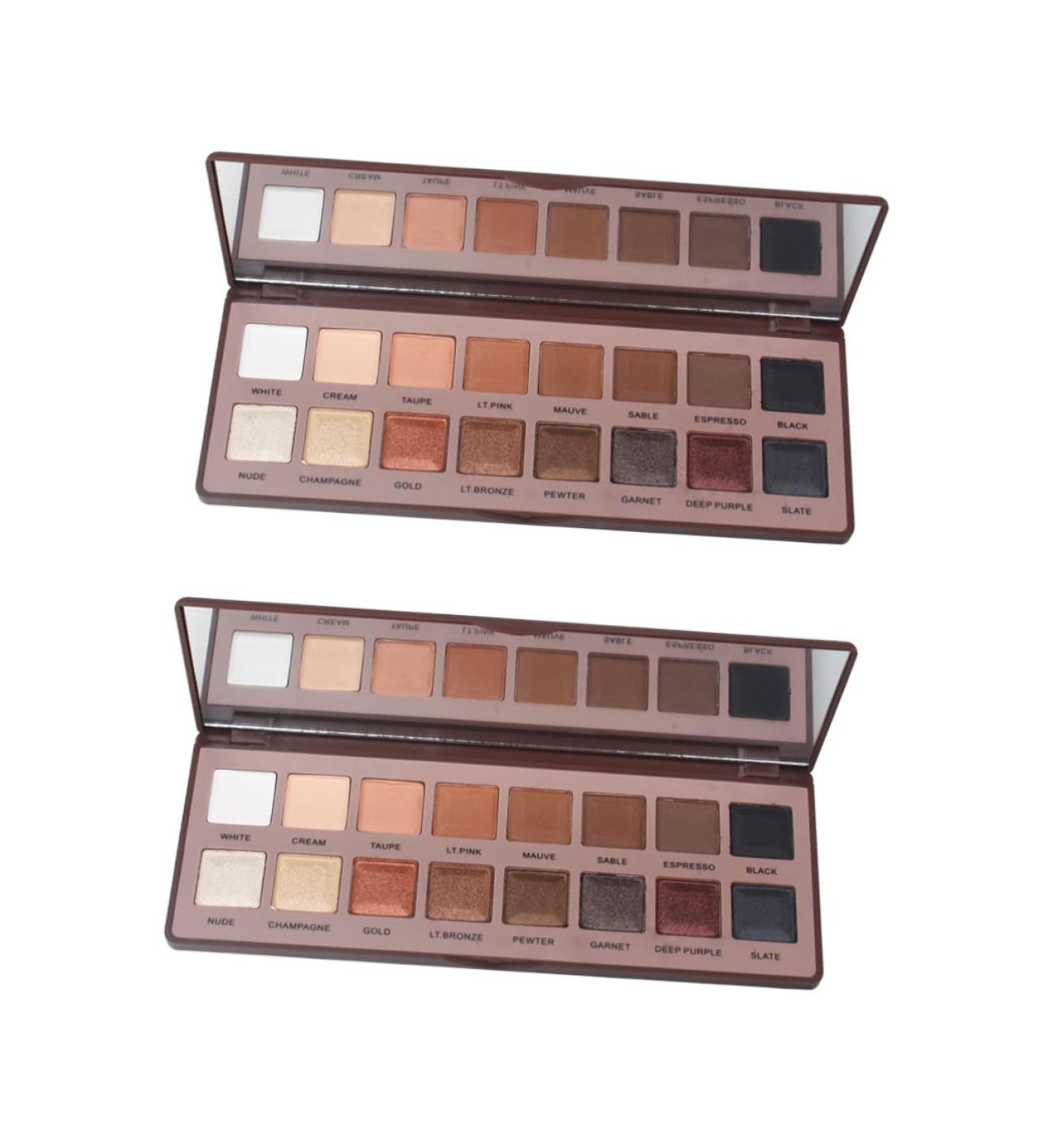 FOMIYES 2pcs 16 Earth Eyeshadow Palette 16 Colors Eyeshadow Palette Eye Shadow Pearlescent Combination 1 count (Pack of 1) Chocolatex2pcs - Buy Online on GoSupps.com