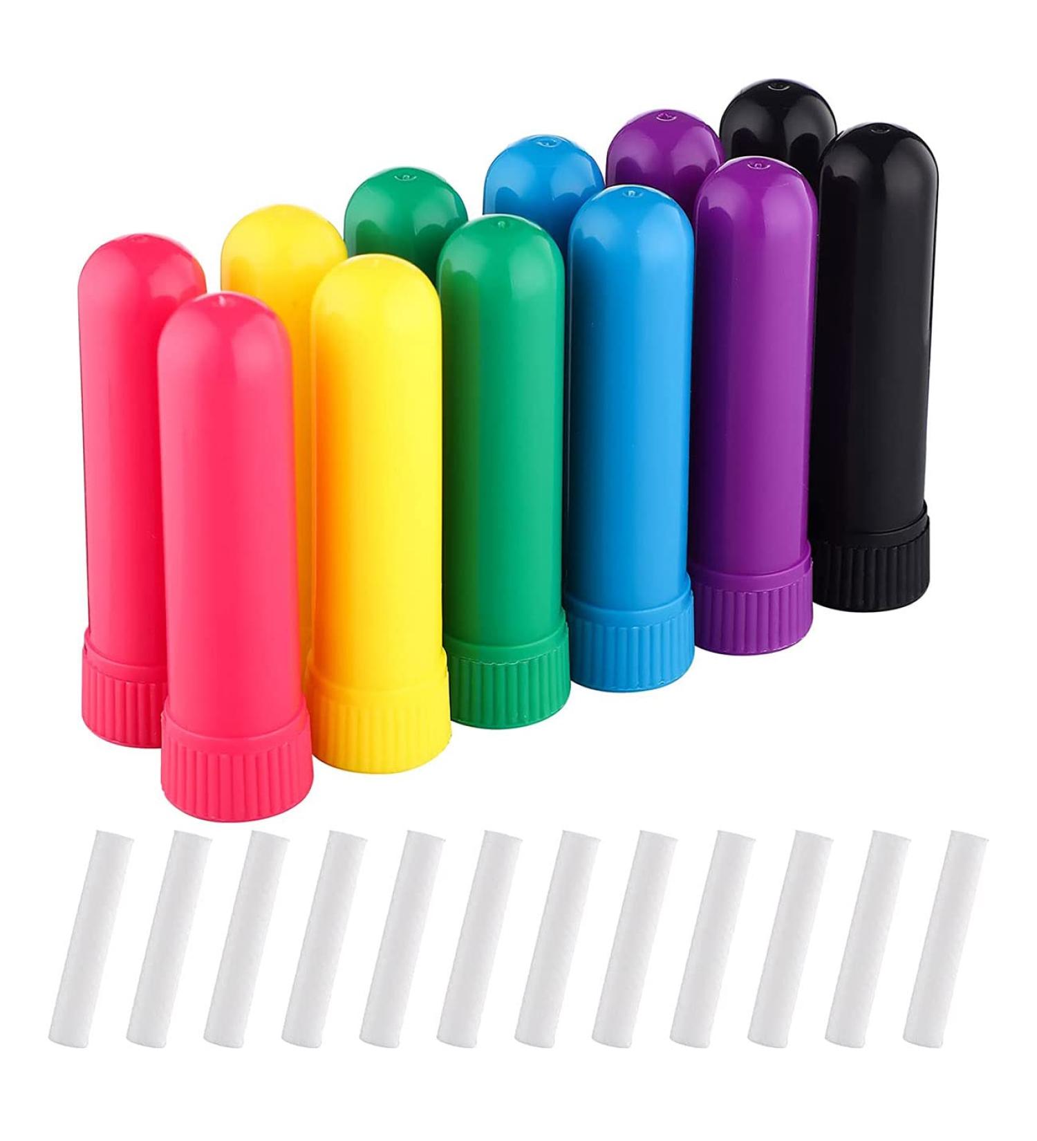 MAONITAY 12 PCs Refillable Essential Oil Tubes - Aromatherapy Inhalator Stick Set in 6 Colors - Buy Online on GoSupps.com