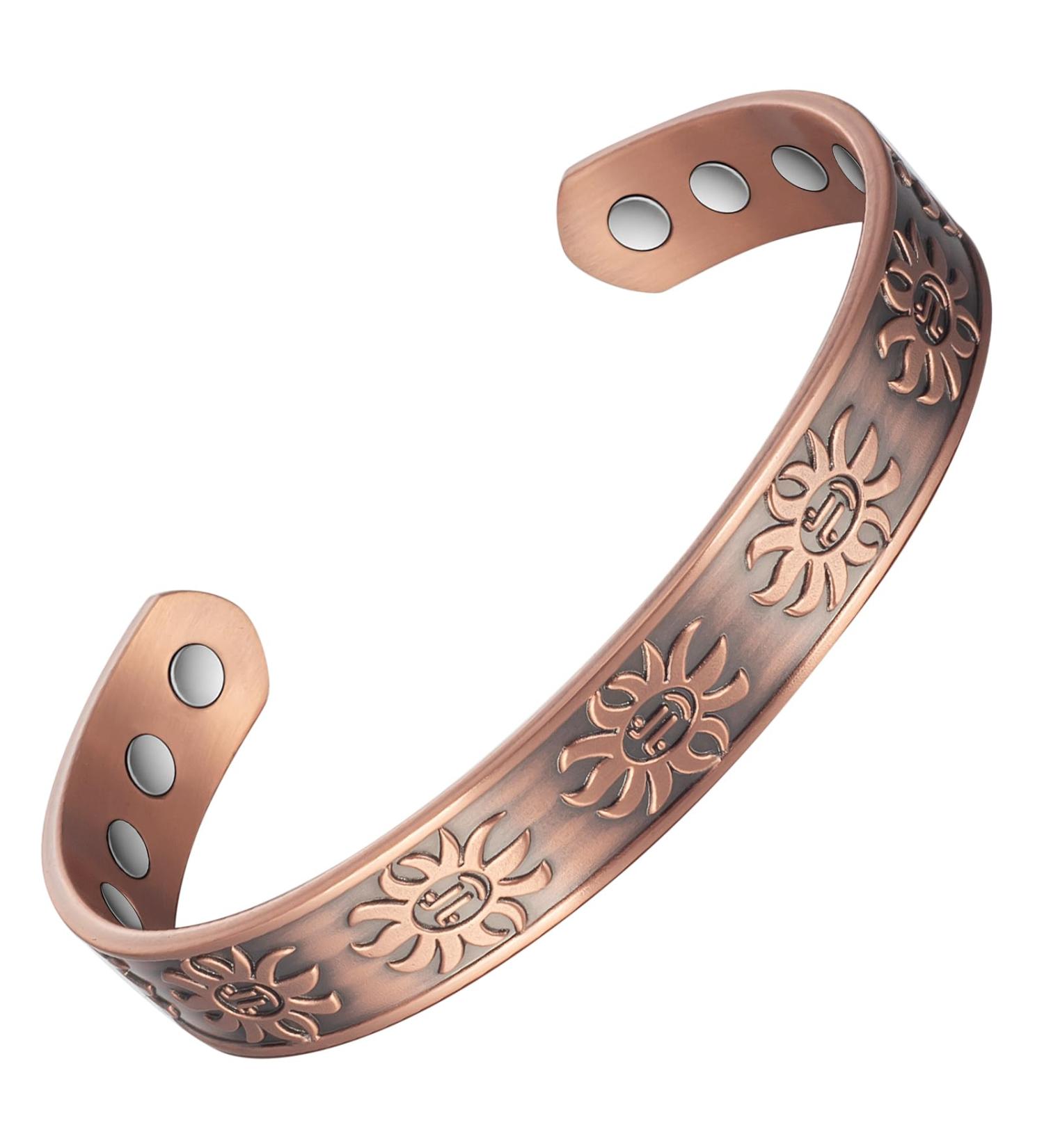 EnerCoppeX Copper Magnetic Bracelet for Women - Detox Jewelry with 3500 Gauss Magnet (CPB-2052) - Buy Online on GoSupps.com