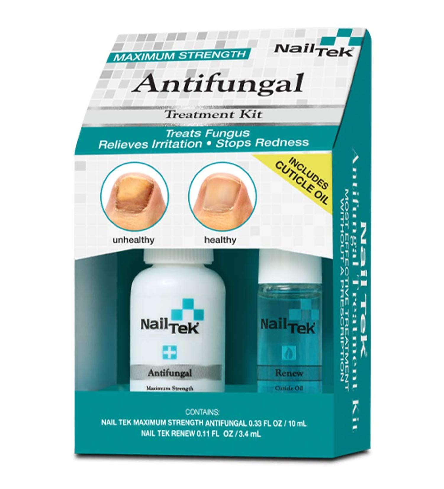 Nail Tek Antifungal Kit - Treats Finger and Toenail Fungus, Conditions Cuticles, Protects Nails - Includes Travel Size Renew - Antifungal Treatment - Buy Online on GoSupps.com