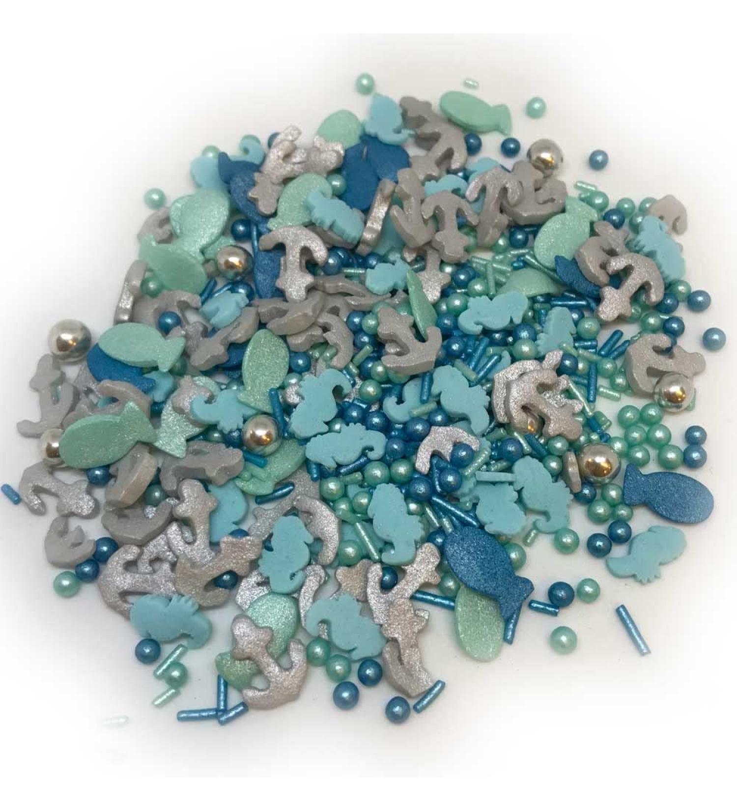Sprinkletti Neptune Mermaid Cake Topper Sprinkles - 100g Edible Glimmer Cupcake Decorations for Under the Sea & Princess Themed Parties - Buy Online on GoSupps.com