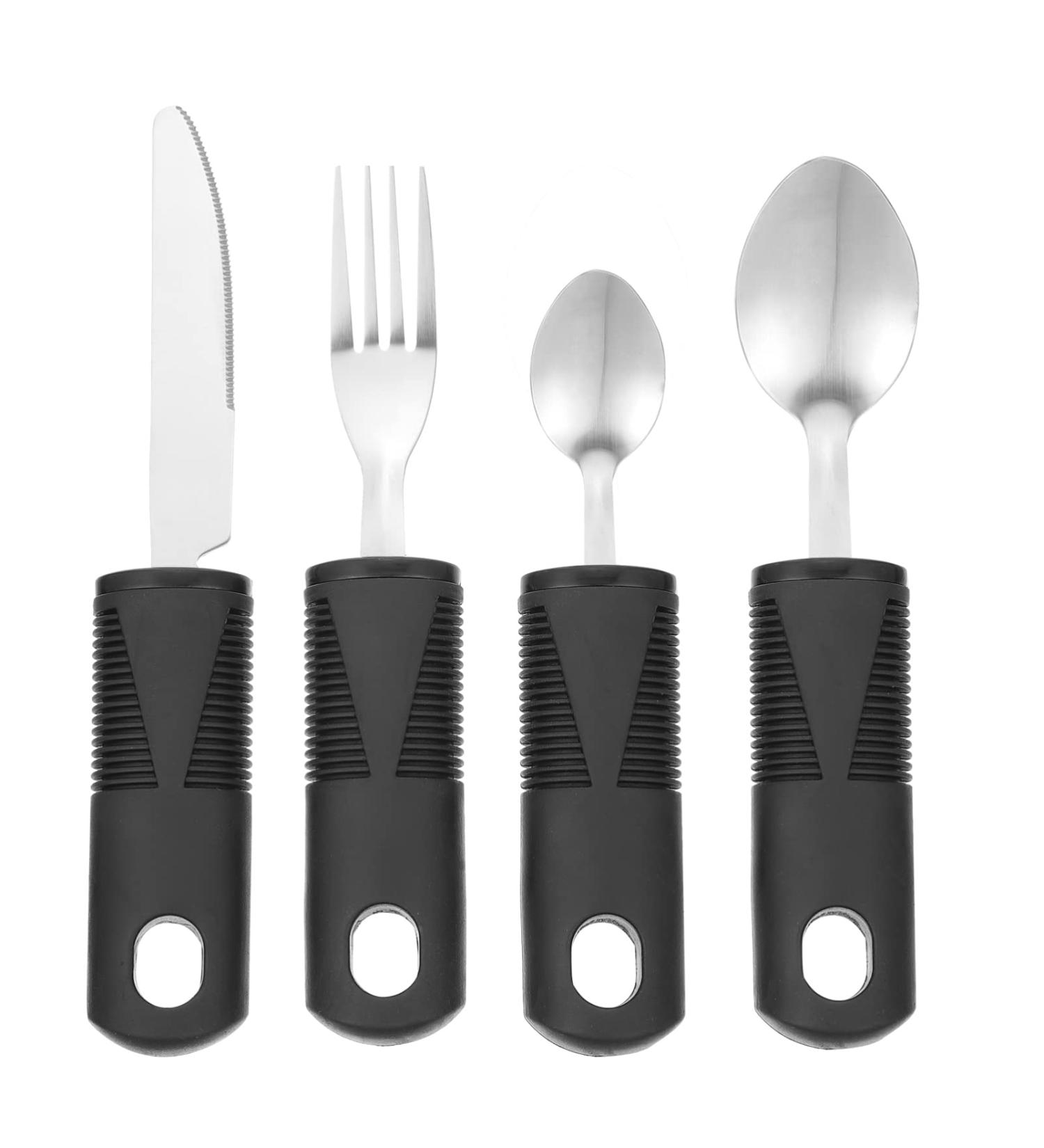 Hemoton Adaptive Utensils Set - Easy Grip Cutlery for Seniors & Disabled | Slipproof & Comfortable Dining Help for Hand Tremors - Buy Online on GoSupps.com