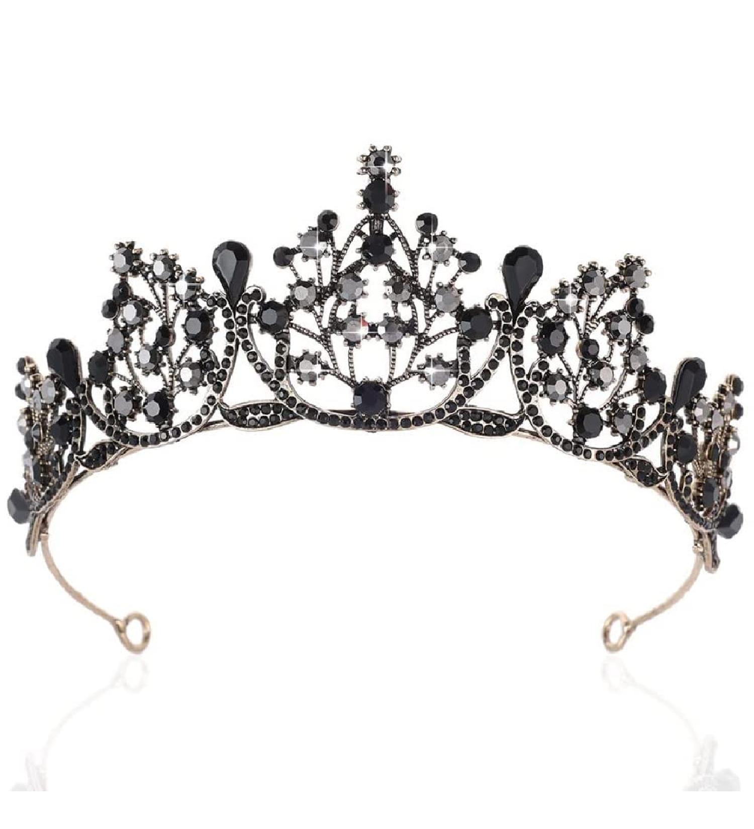 Kamirola Crystal Princess Crown Tiara for Women and Girls - KC Gold & Black - Buy Online on GoSupps.com