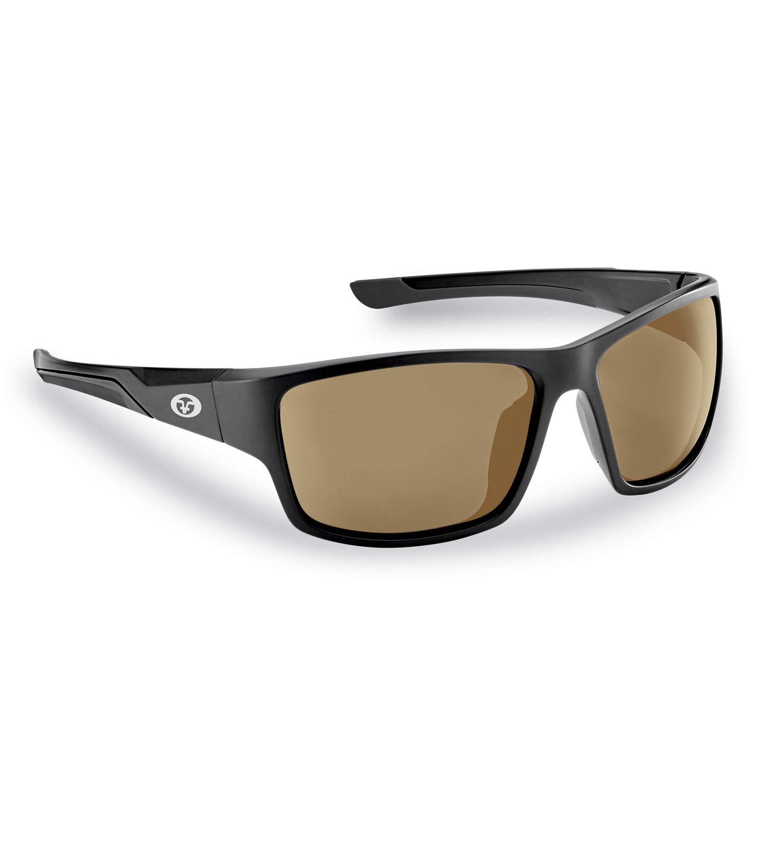 Flying Fisherman Sand Bank Polarized Sunglasses | Matte Black Frames/Amber Lenses - Buy Online on GoSupps.com