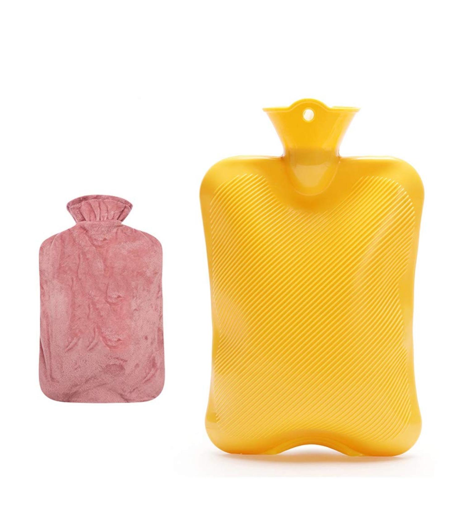 MAIES Classic Rubber Hot Water Bottle 2L - Ideal for Pain Relief & Hot/Cold Therapy | Cozy Knitted Cover Included - Buy Online on GoSupps.com