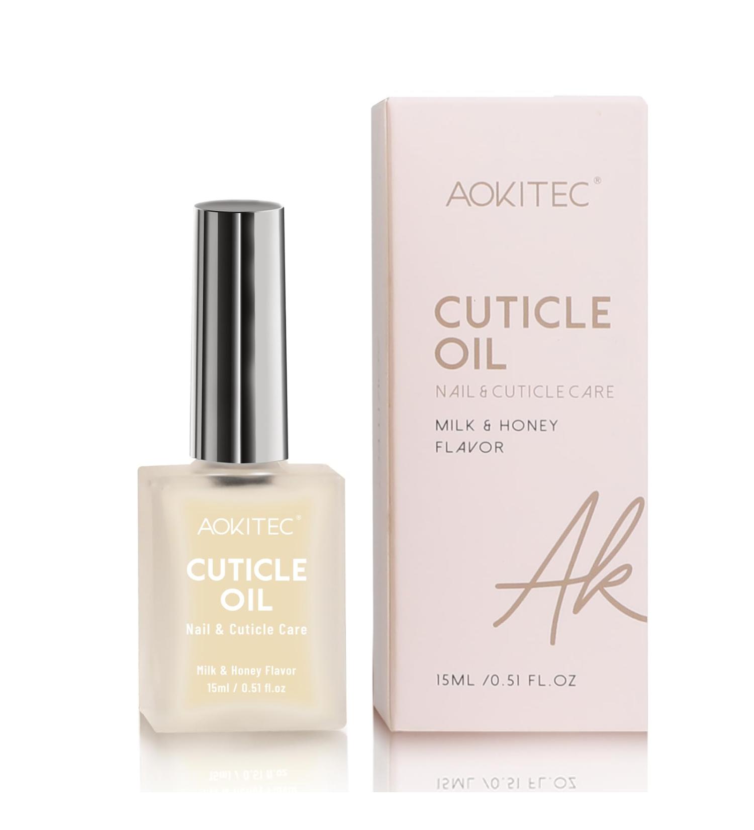 Aokitec Cuticle Oil Milk & Honey Flavor Cuticle Oil for Nail Growth and Strengthener with Vitamin E Repair Damaged Skin and Thin Nails Moisturizes Cuticle & Overnight Cuticle Softener 15ml - Buy Online on GoSupps.com