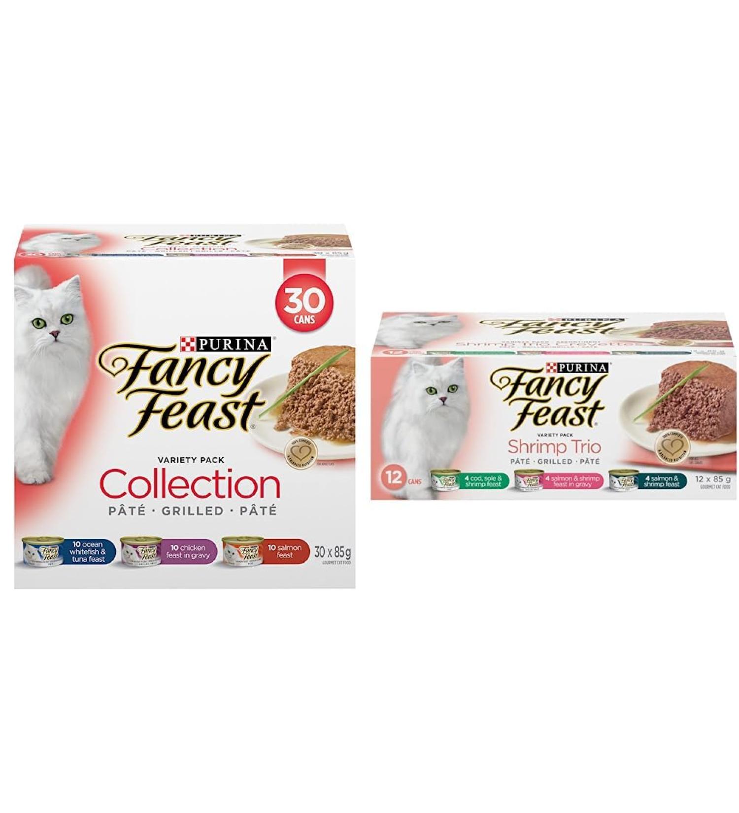Fancy Feast Wet Cat Food Variety Pack (42 Cans) | Shrimp Trio + Collection Assortment - Buy Online on GoSupps.com